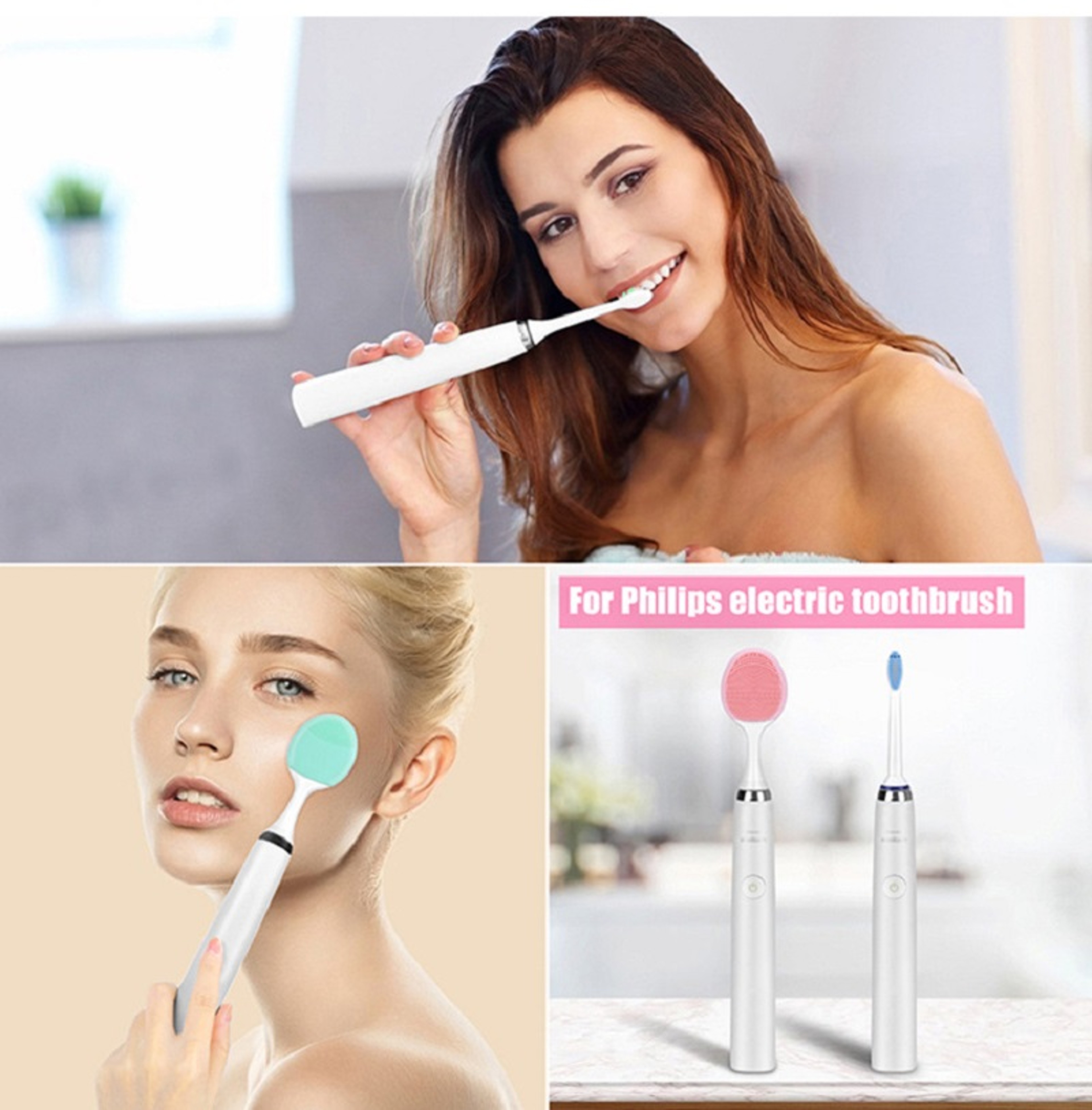 Silicone Facial Cleansing Brush Heads For Philips  SOOCARE Electric Face Cleanser 2