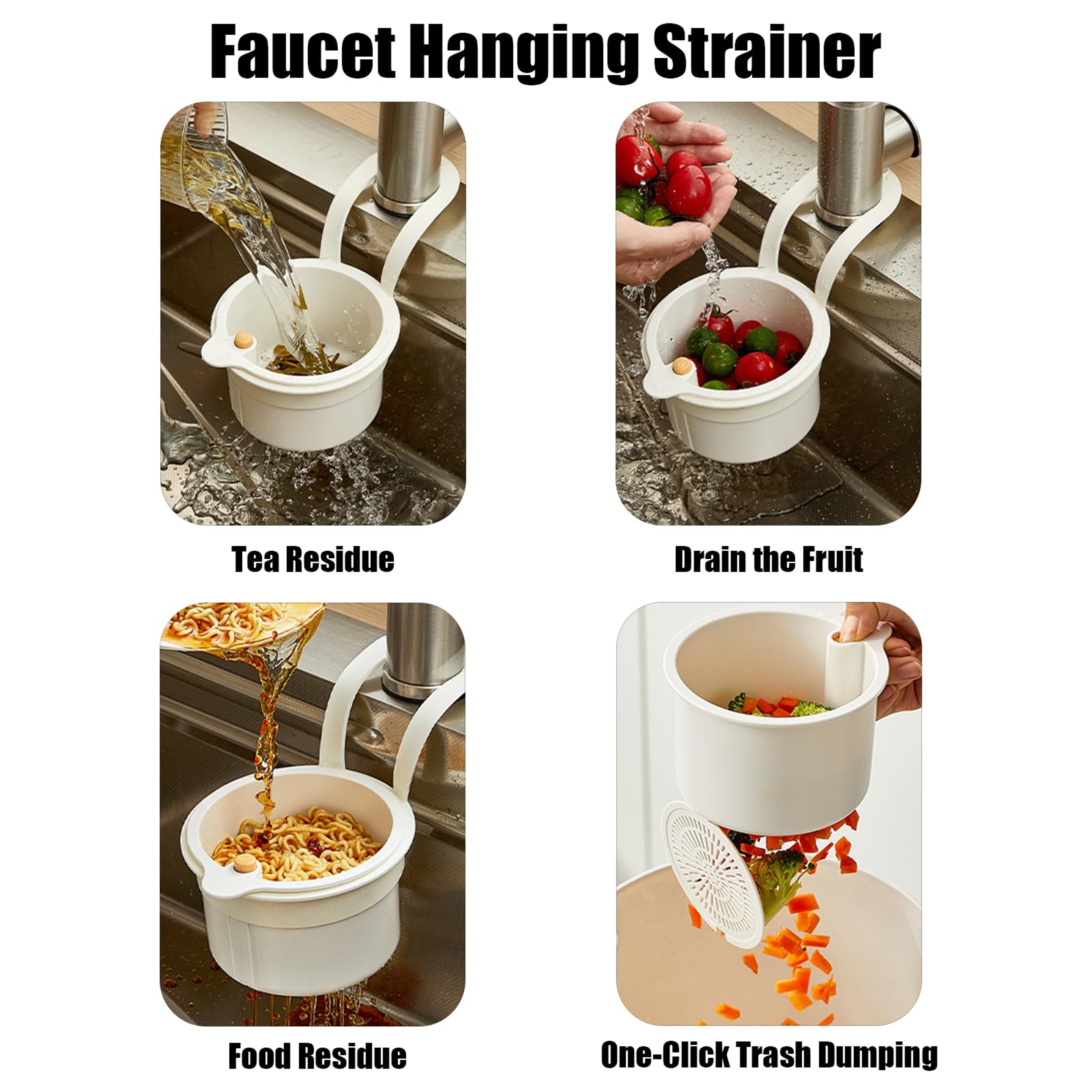 AutoDump Kitchen Sink Strainer Basket for Faucet Hanging Food Waste Drain Filter – view 5