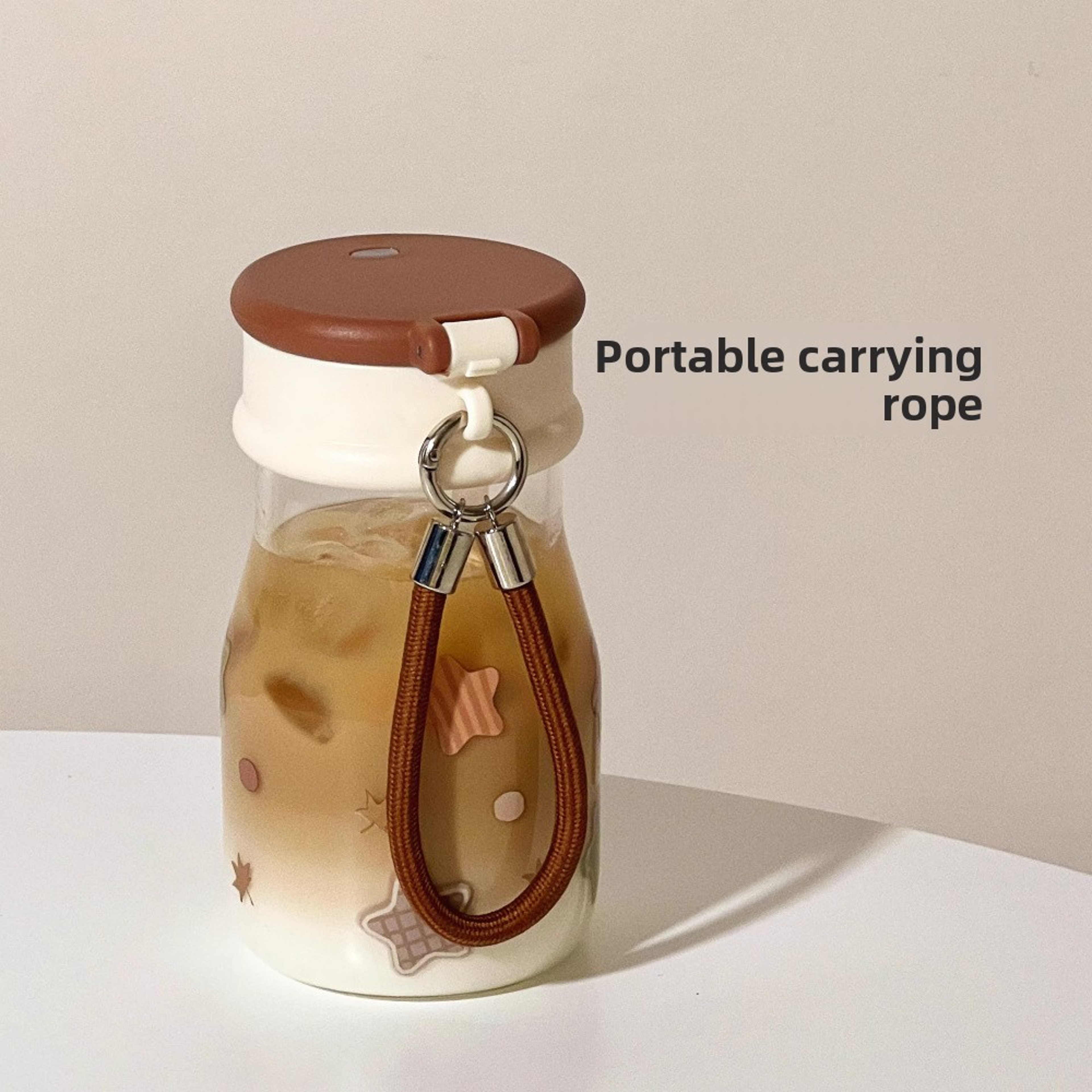 StarrySip Glass Water Bottle with Straw Leakproof Iced Coffee & Matcha Tumbler – view 6