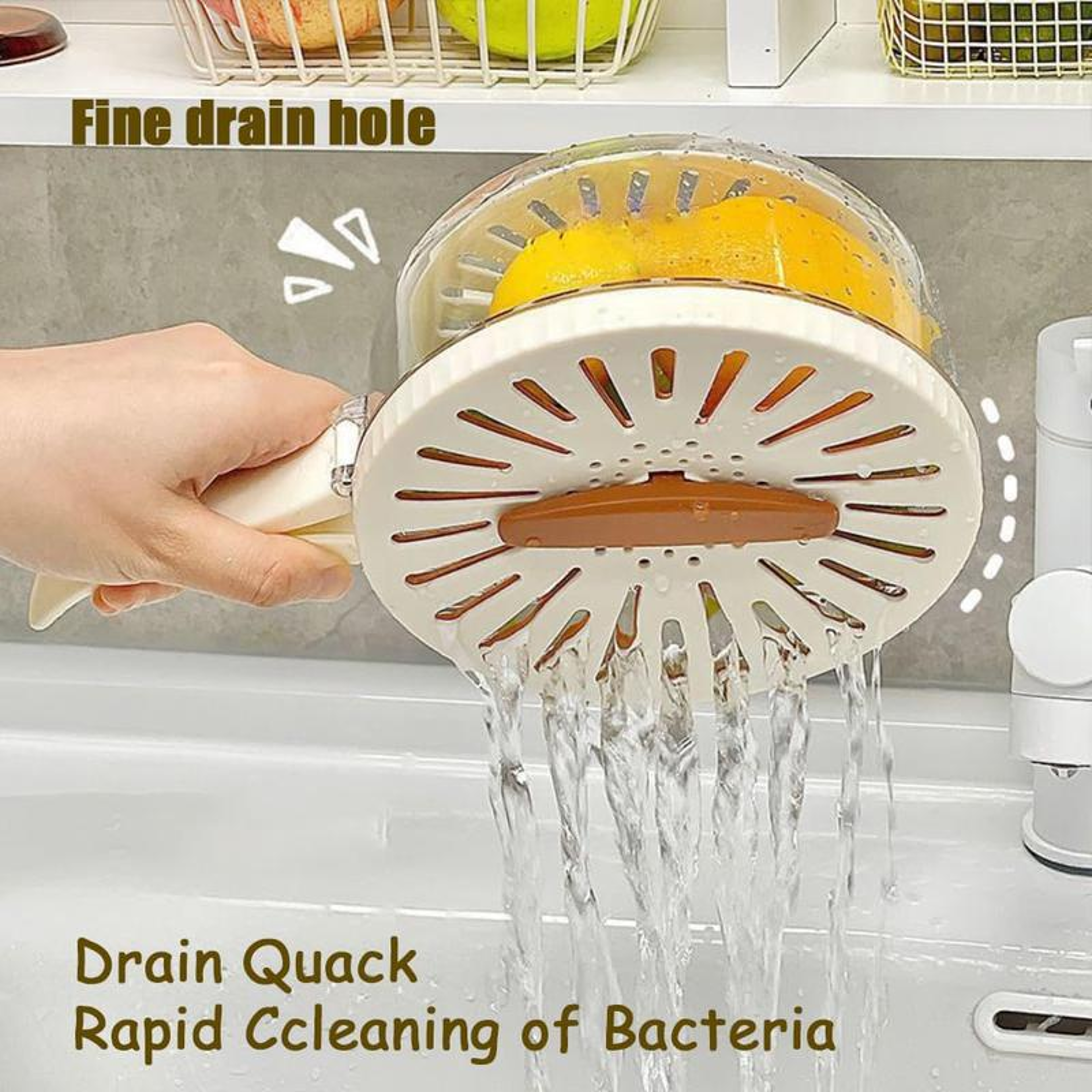 FreshKeep Foldable Vegetable Washing Basket & Fridge Storage Drain Container – view 3