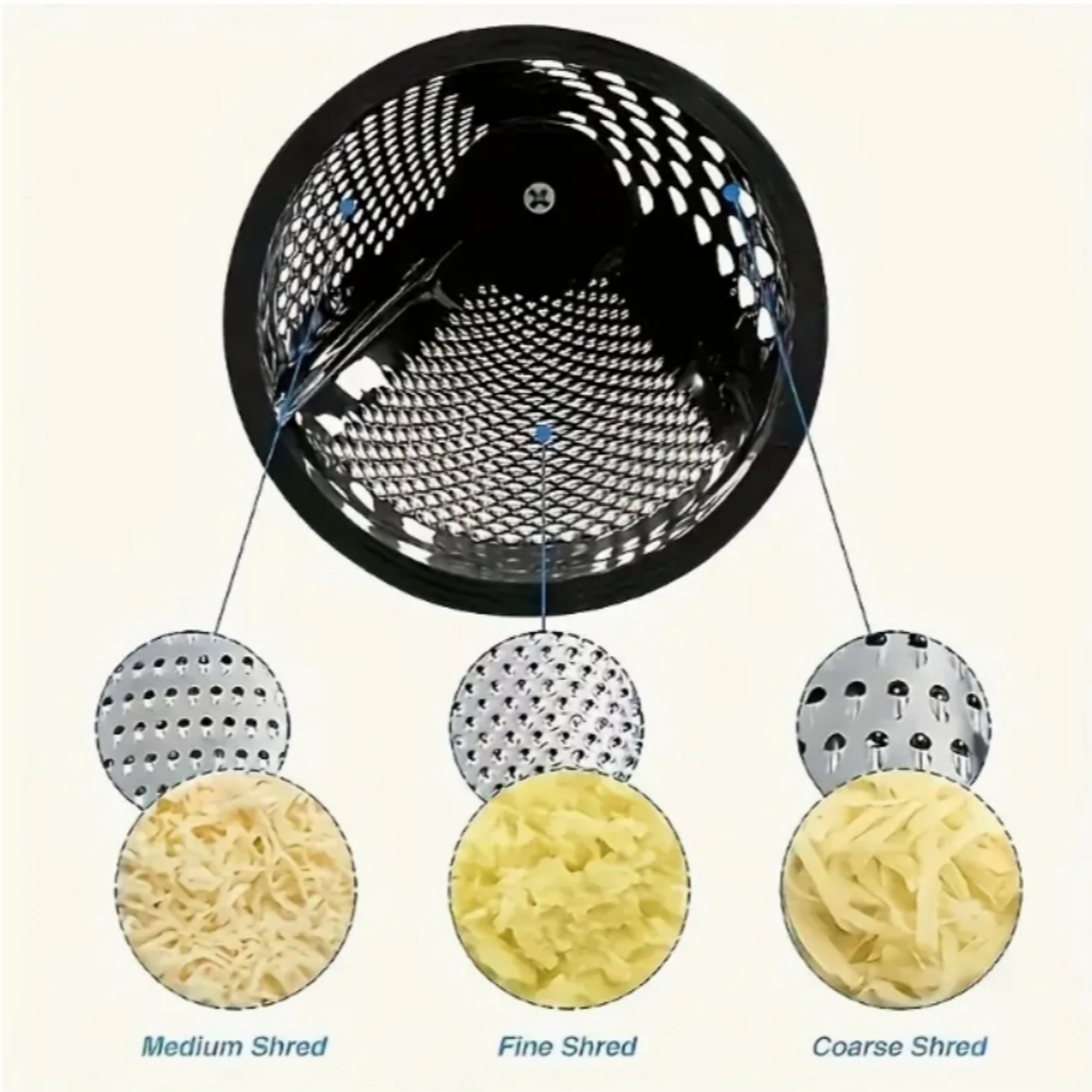 Rustic Stainless Steel Cone Grater with Wooden Handle for Cheese, Potatoes & Vegetables – view 5
