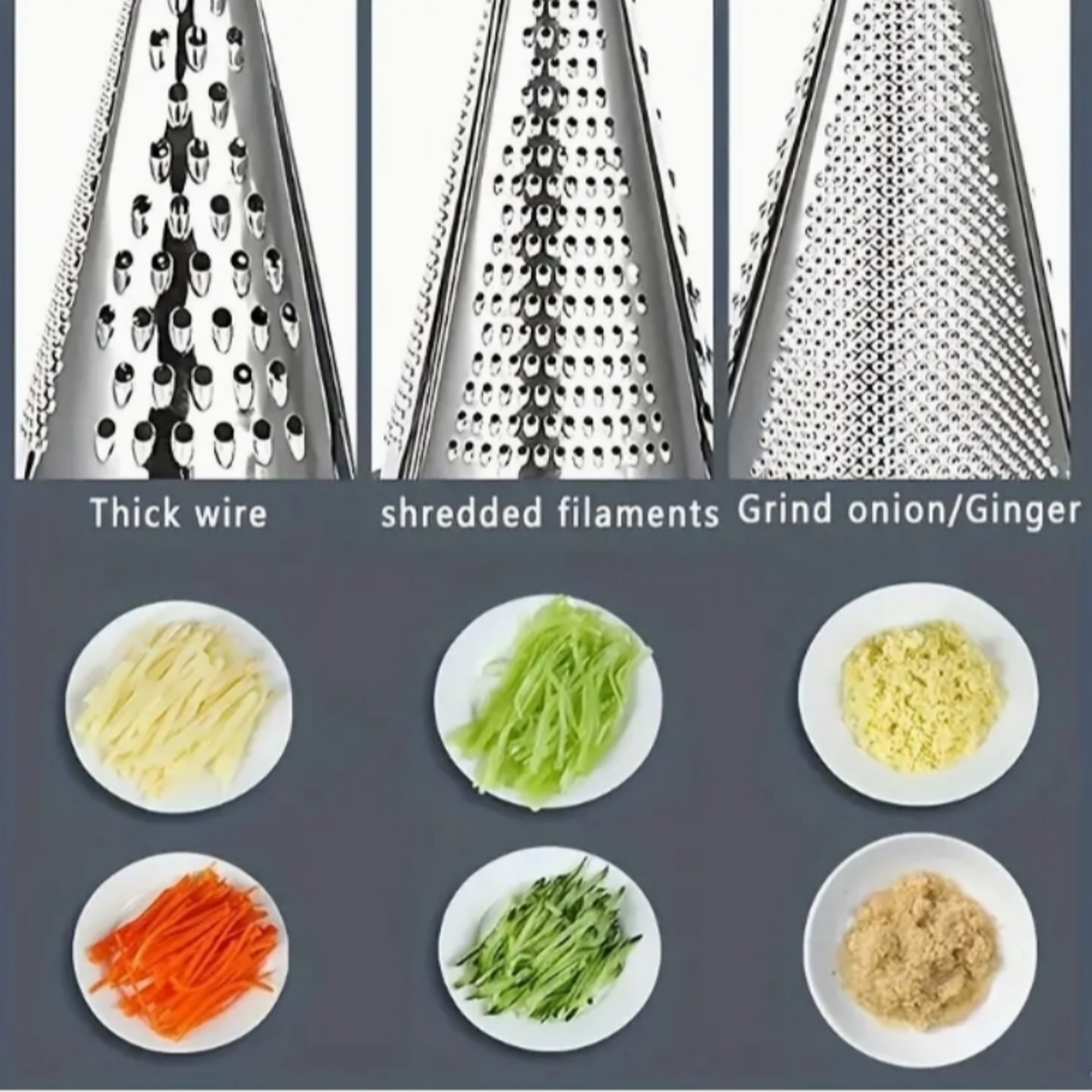 Rustic Stainless Steel Cone Grater with Wooden Handle for Cheese, Potatoes & Vegetables – view 6
