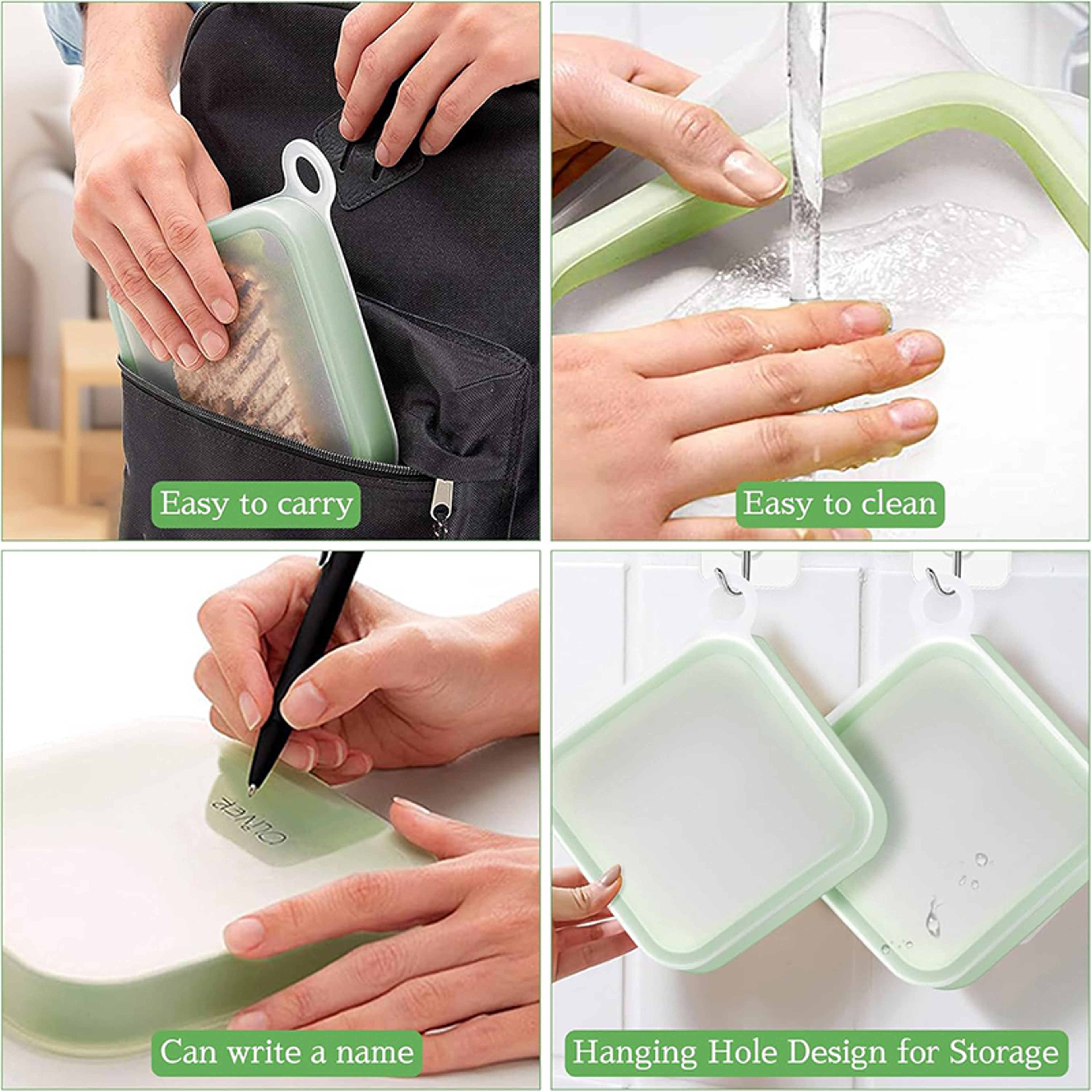 FreshLock Silicone Sandwich Keeper Bento Lunch Box with Handle – view 4