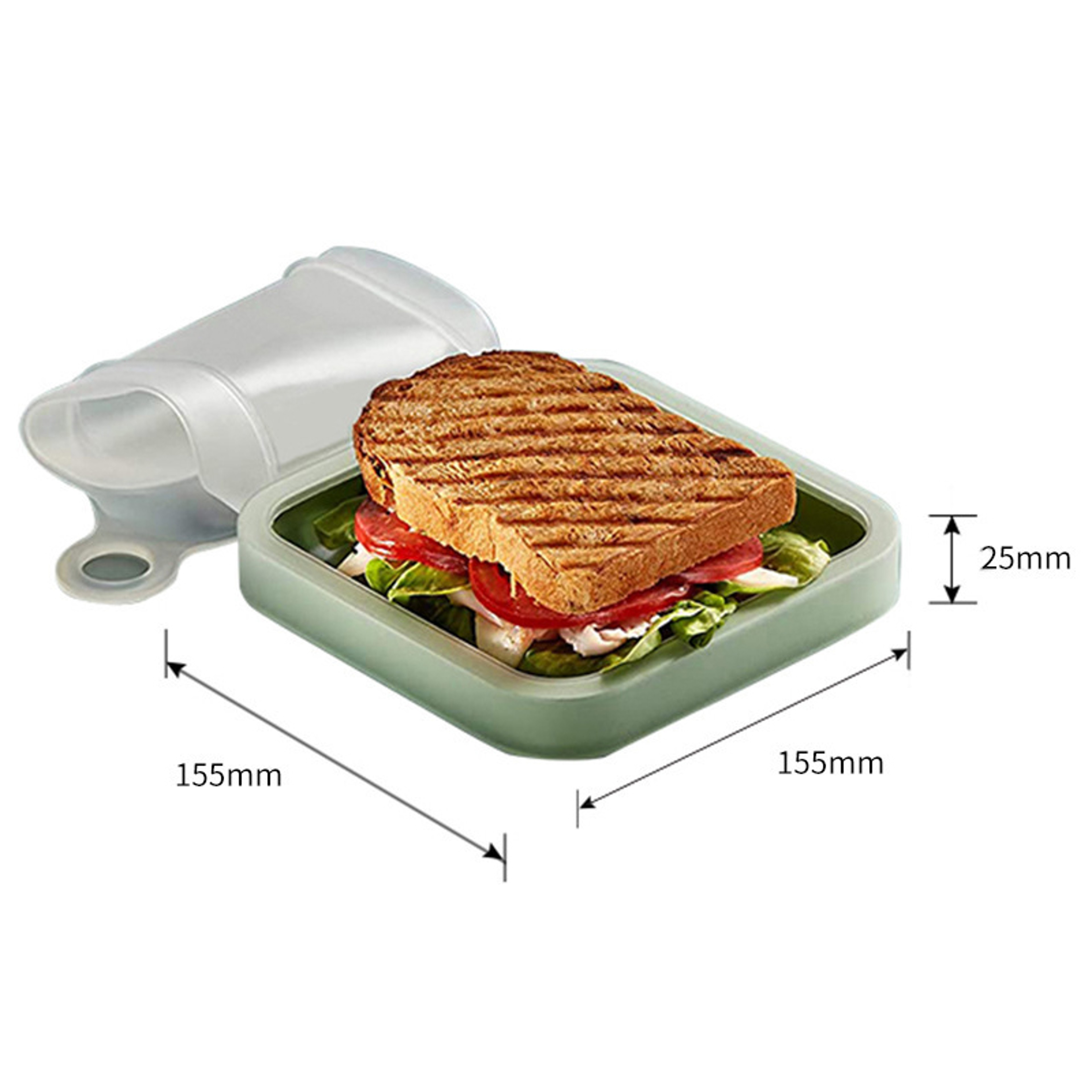 FreshLock Silicone Sandwich Keeper Bento Lunch Box with Handle – view 6