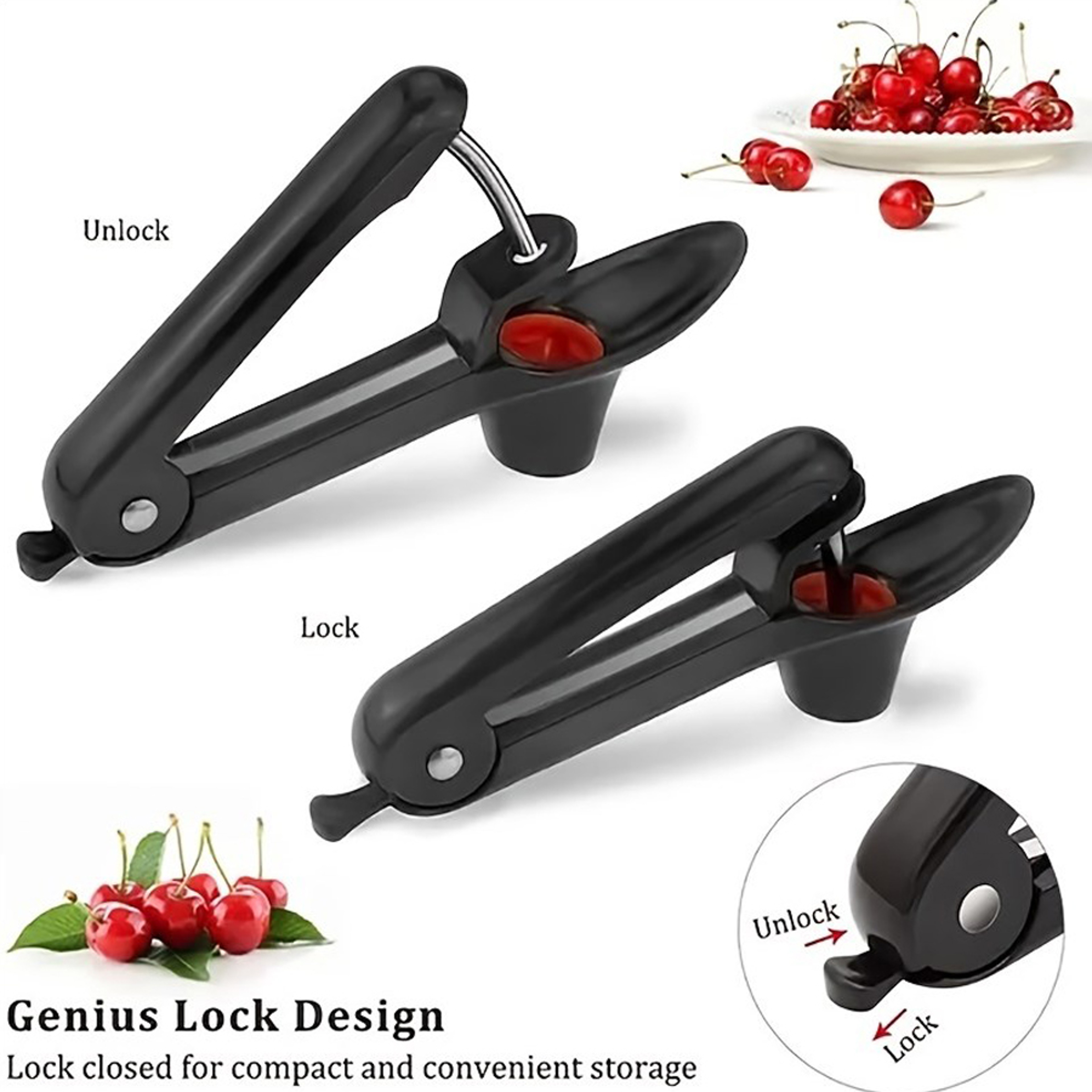QuickPit Cherry Pitter & Jujube Corer Tool for Fast Fruit Seed Removal – view 3