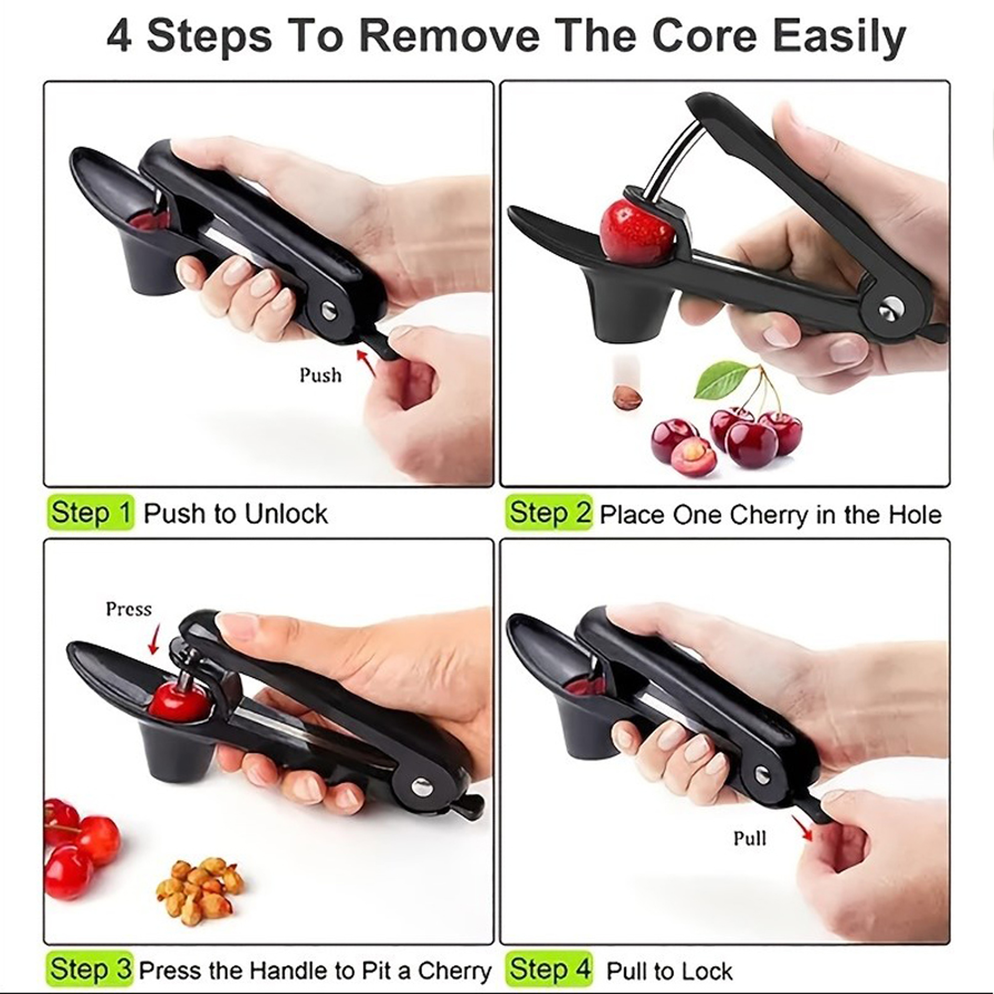 QuickPit Cherry Pitter & Jujube Corer Tool for Fast Fruit Seed Removal – view 6