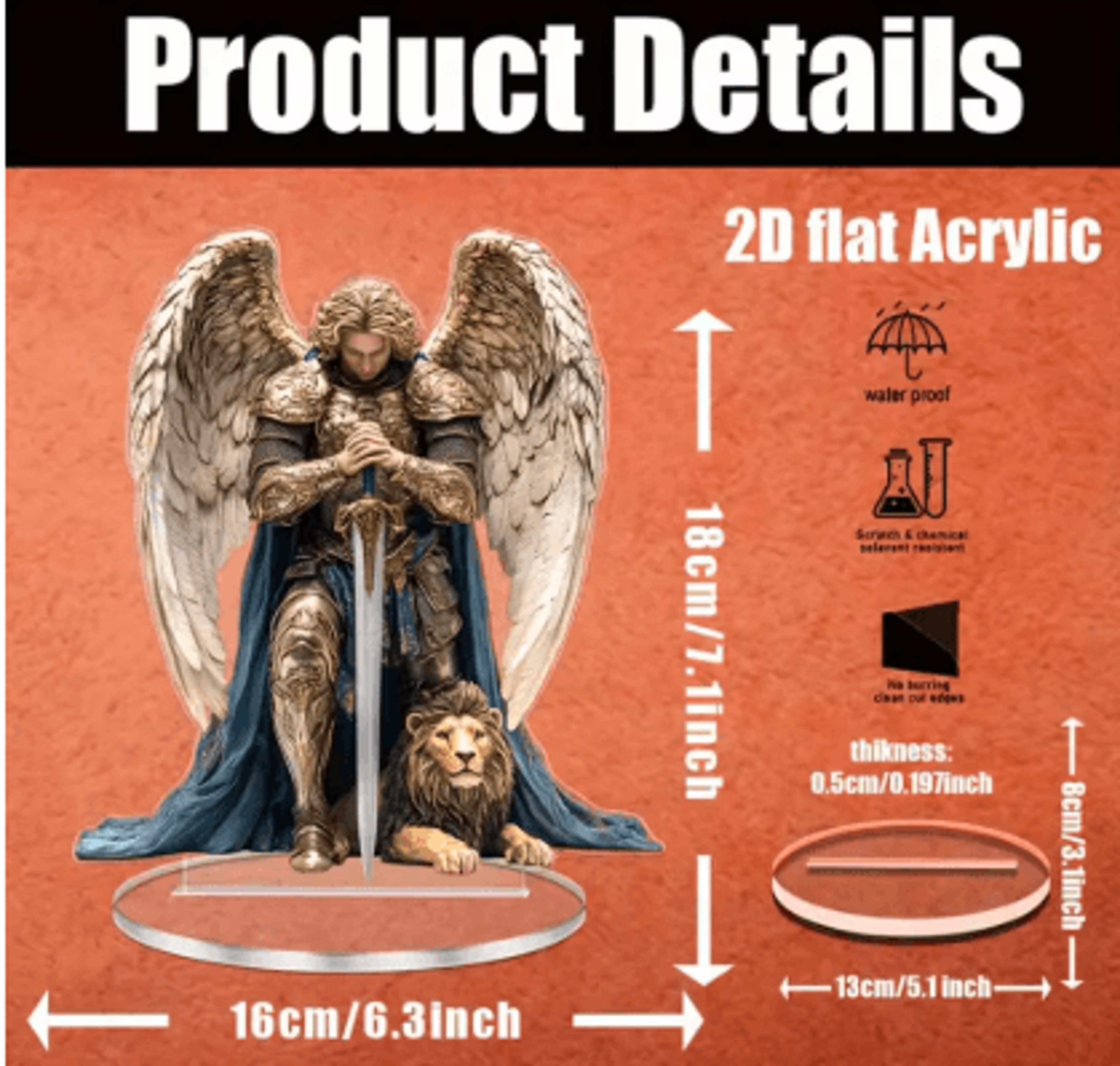 Archangel Michael Statue Guardian Angel Desk Decor For Home Office Spiritual Gift 3