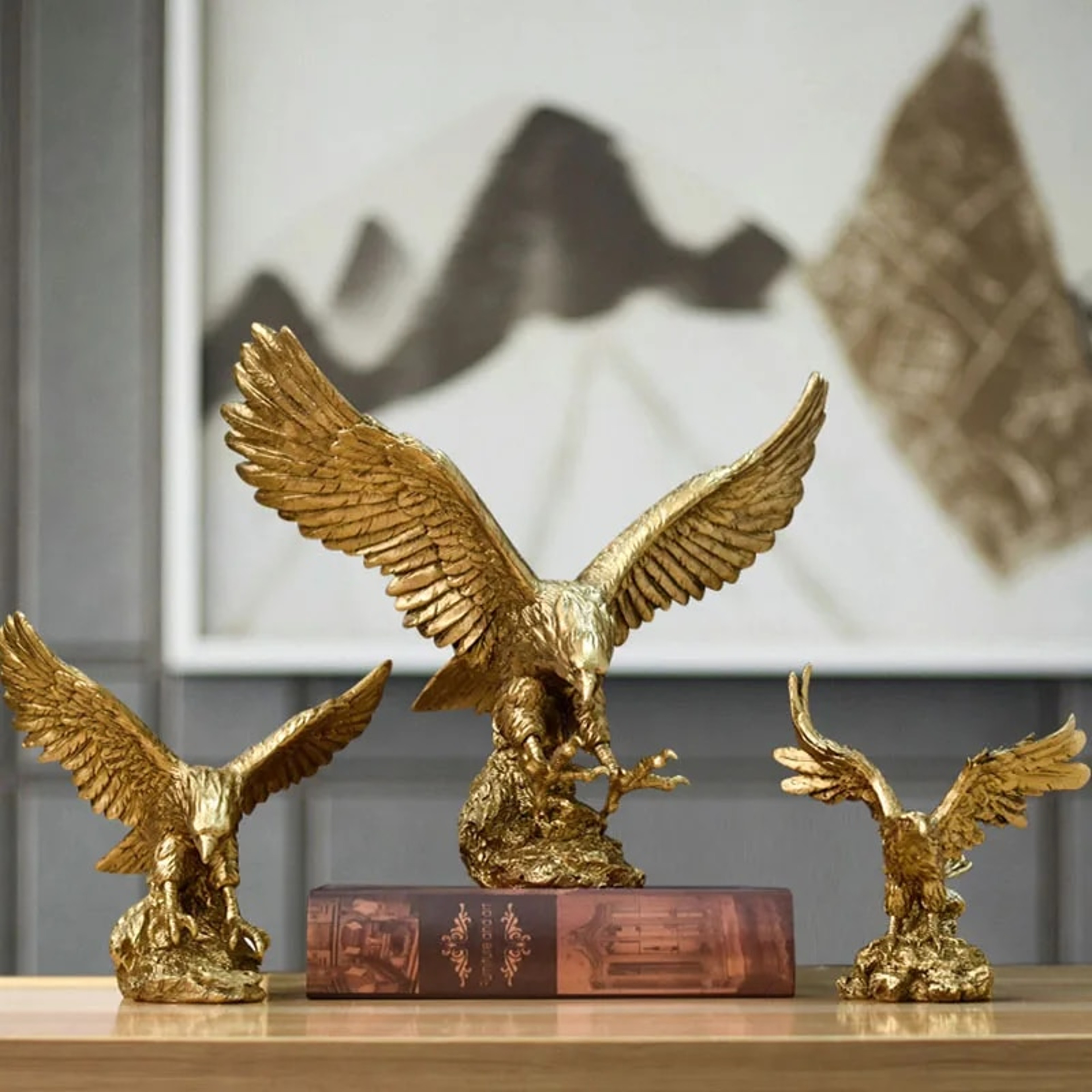 d7w9ResinAmericanGoldenEagleFigurinesHomeOfficeDesktopDecorationModelCollectionStatuesOr