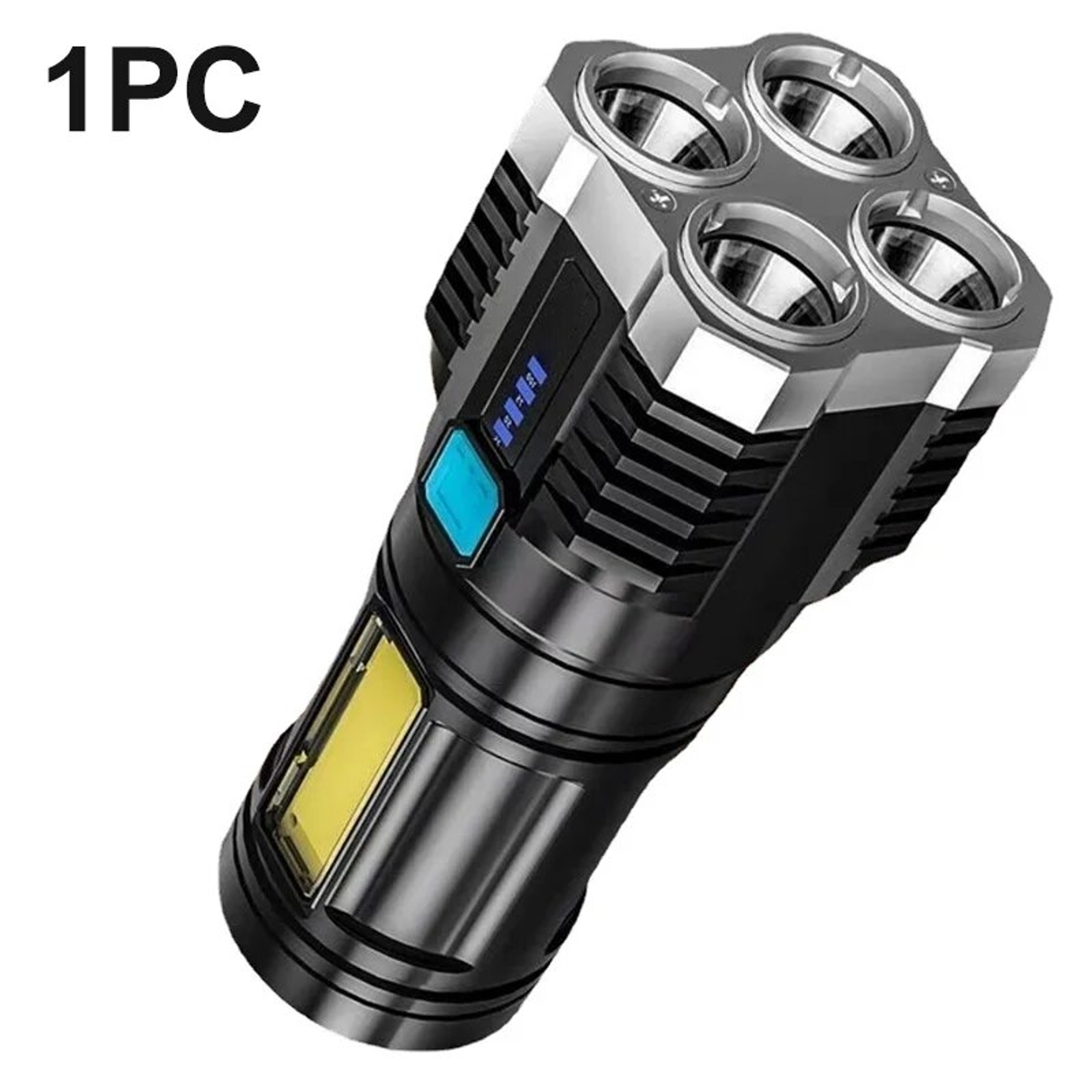 High Power LED Flashlight Rechargeable Camping Torch With 4 Lamp Beads  COB Side Light 4 Lighting M 6