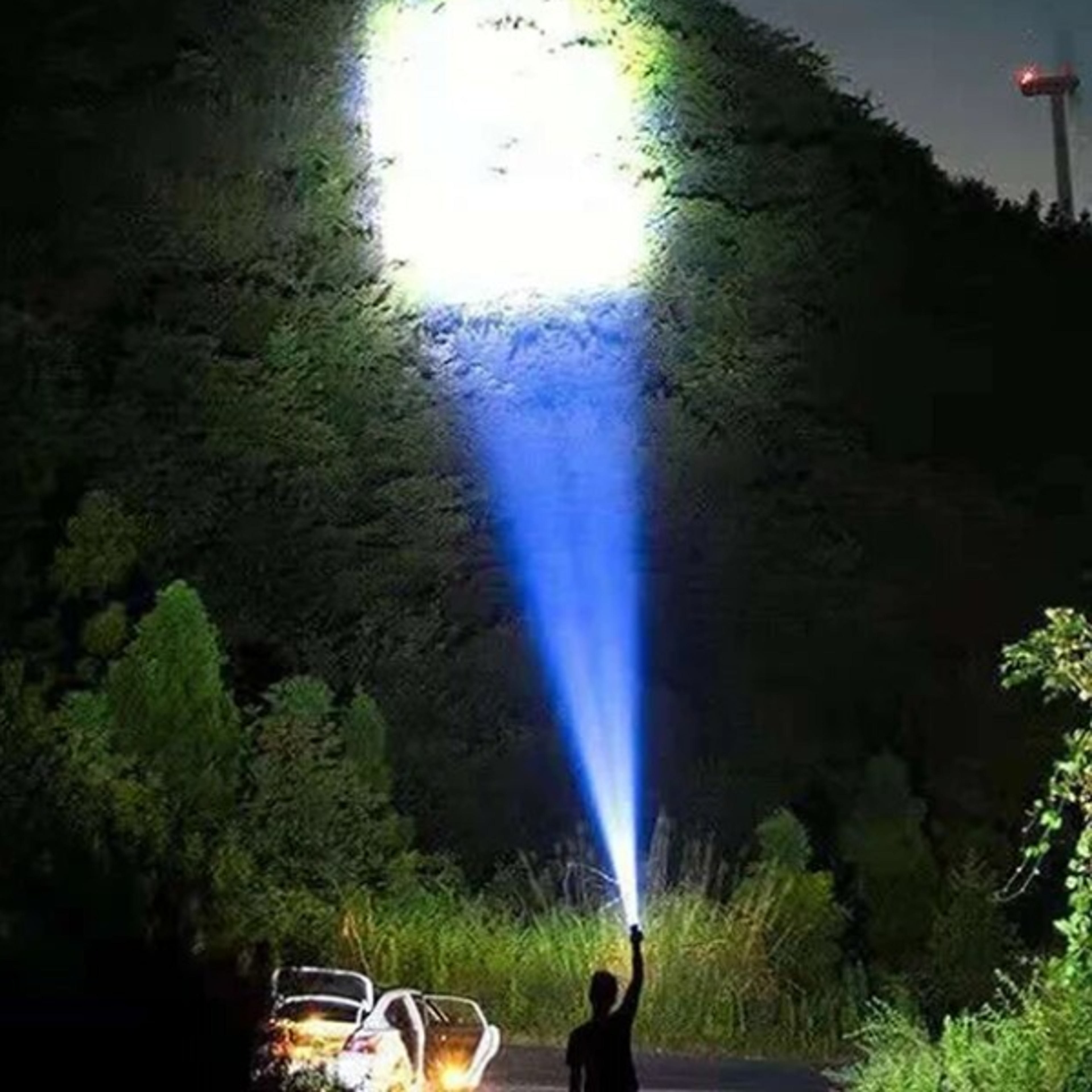High Power LED Flashlight Rechargeable Camping Torch with 4 Lamp Beads  COB Side Light 4 Lighting M