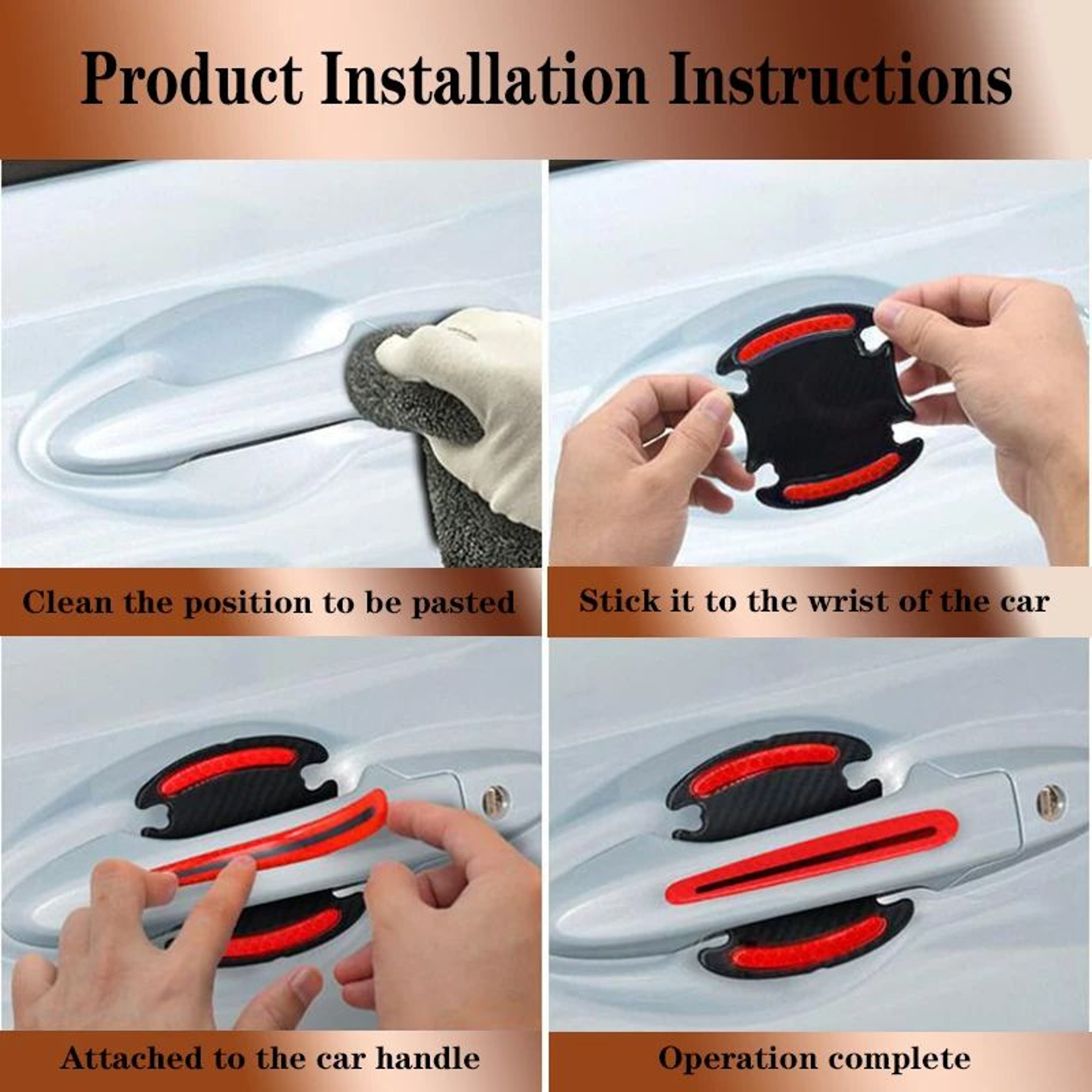 Universal Car Door Handle Protector Film Stickers ScratchResistant For Tata Aria Bolt Indica Nexon  3