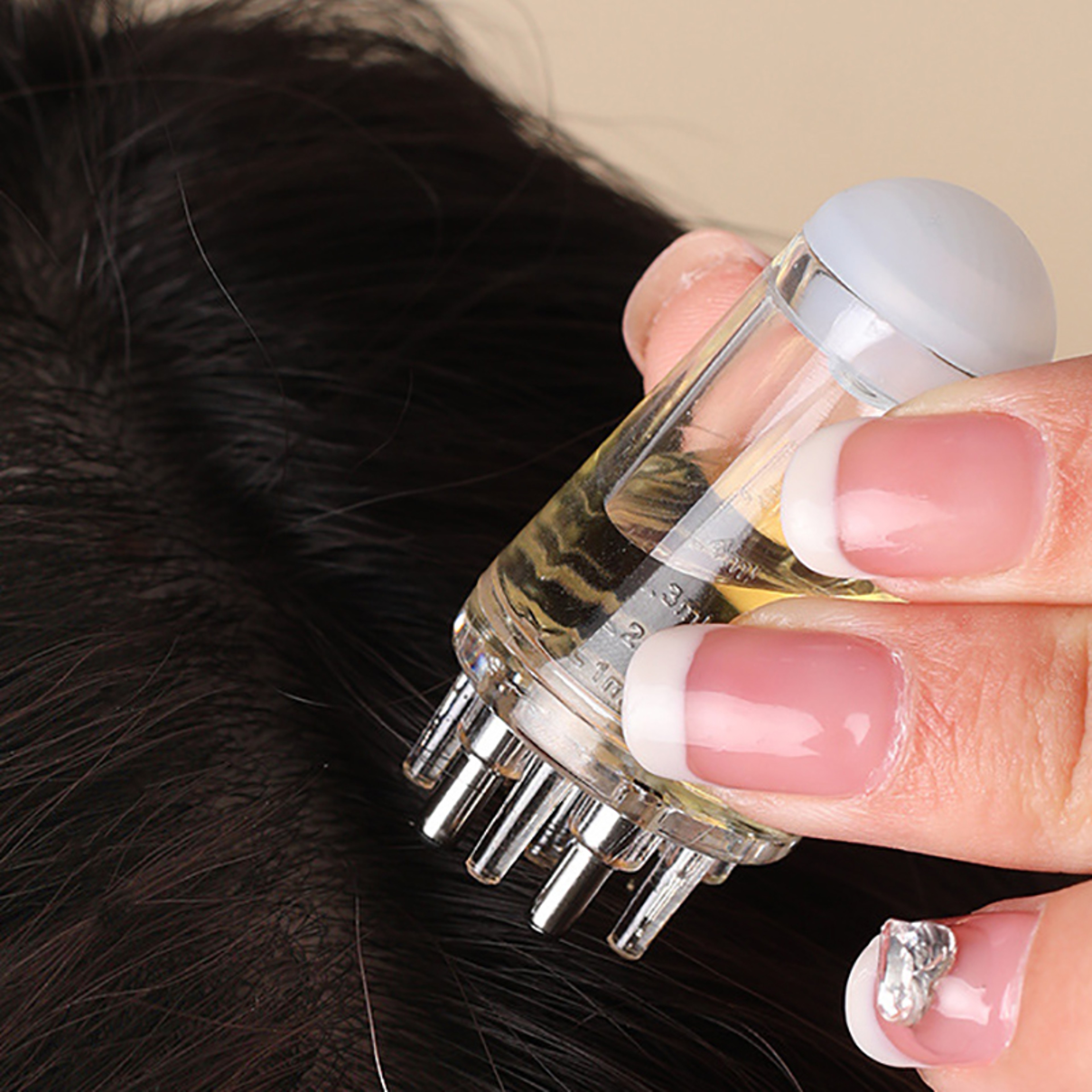 Hexagonal Oil Roller Ball Massage Comb, Scalp Applicator for Hair Regeneration & Relaxation, Styling Comb – view 1
