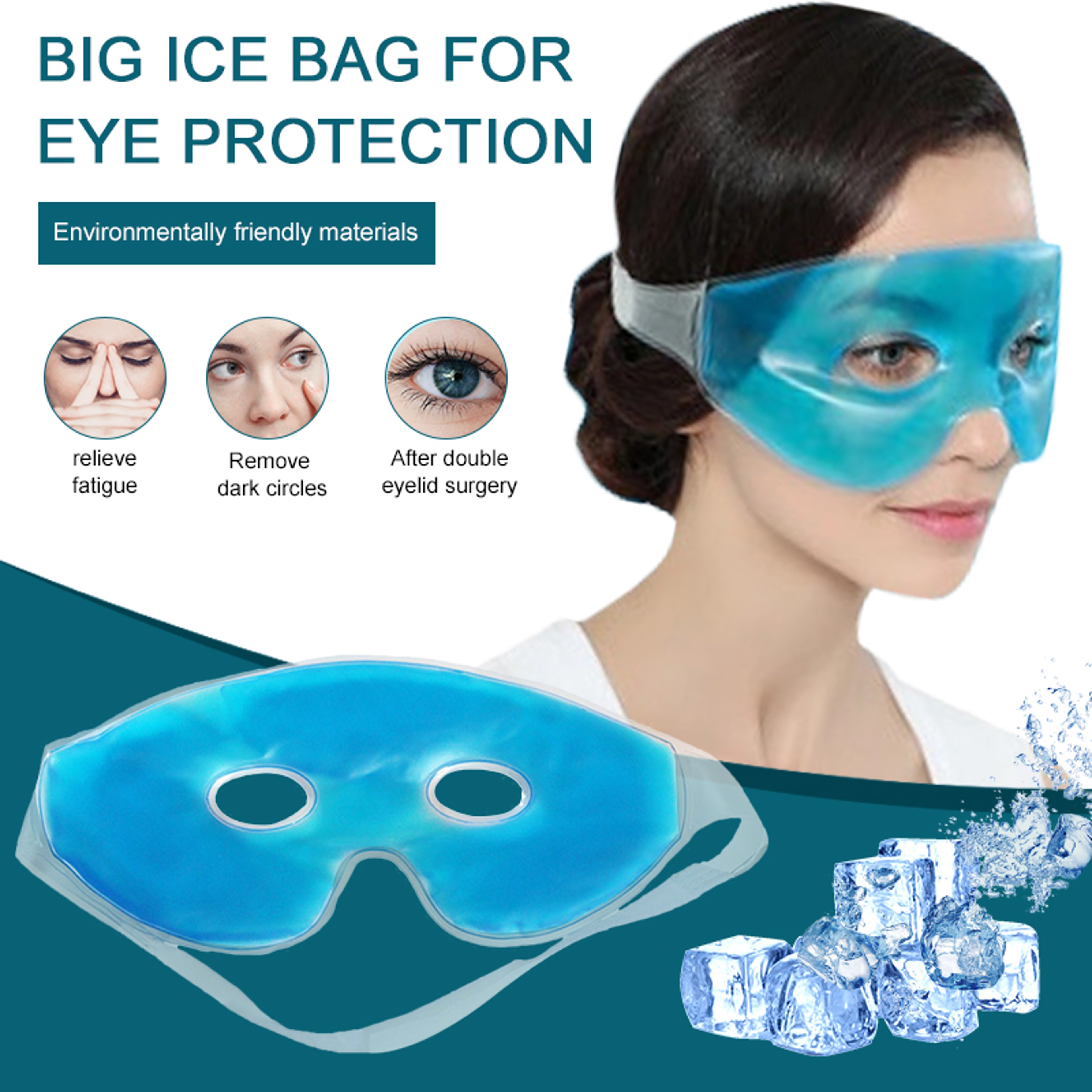 Cooling Ice Eye Mask For Fatigue Relief  Dark Circles Reusable Cold Eye Mask For Puffy Eyes Relaxin 2