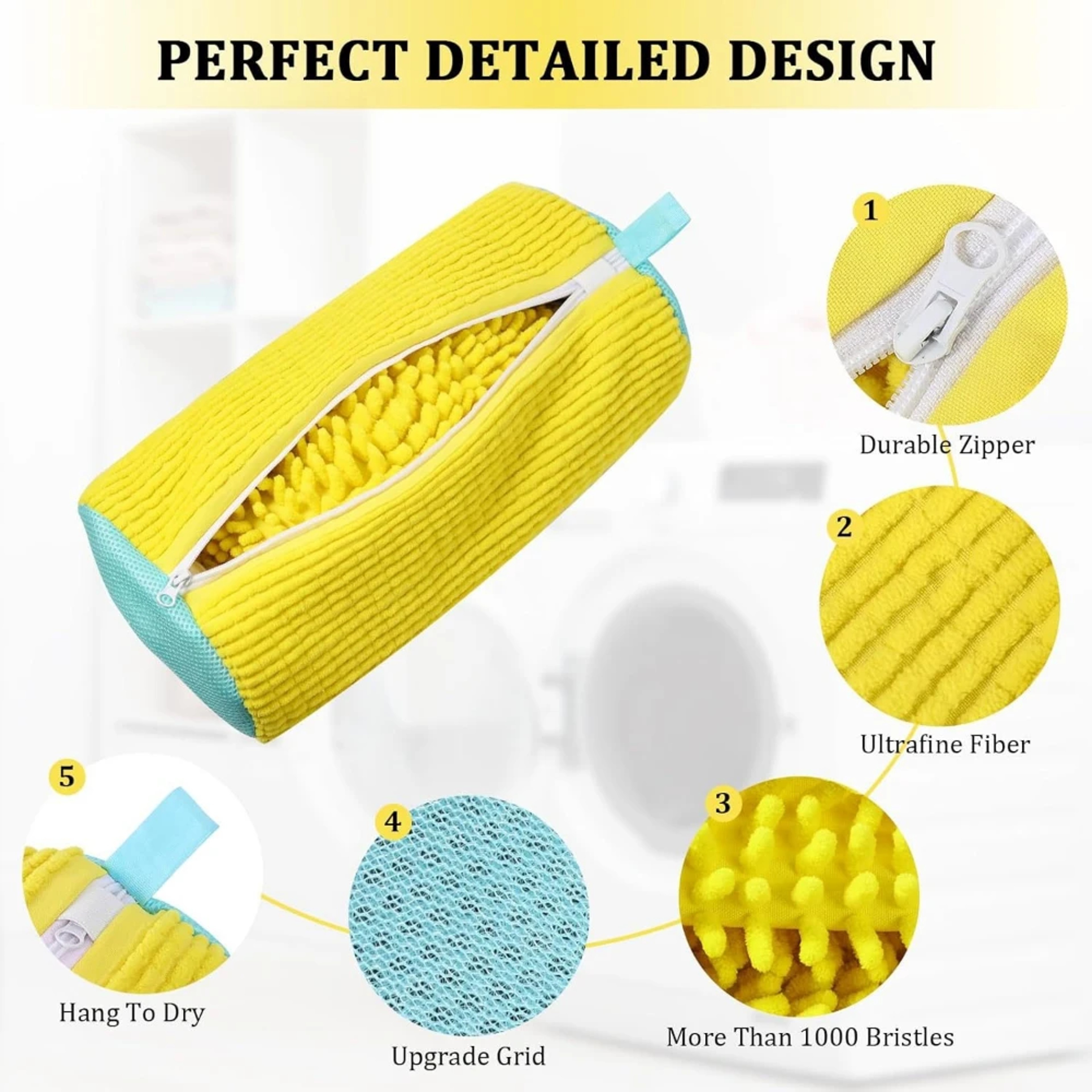 Shoe Laundry Bag, Tear-Resistant Padded Net Protector for Machine Washing, Polyester Nylon Wash Bags for Shoes – view 2