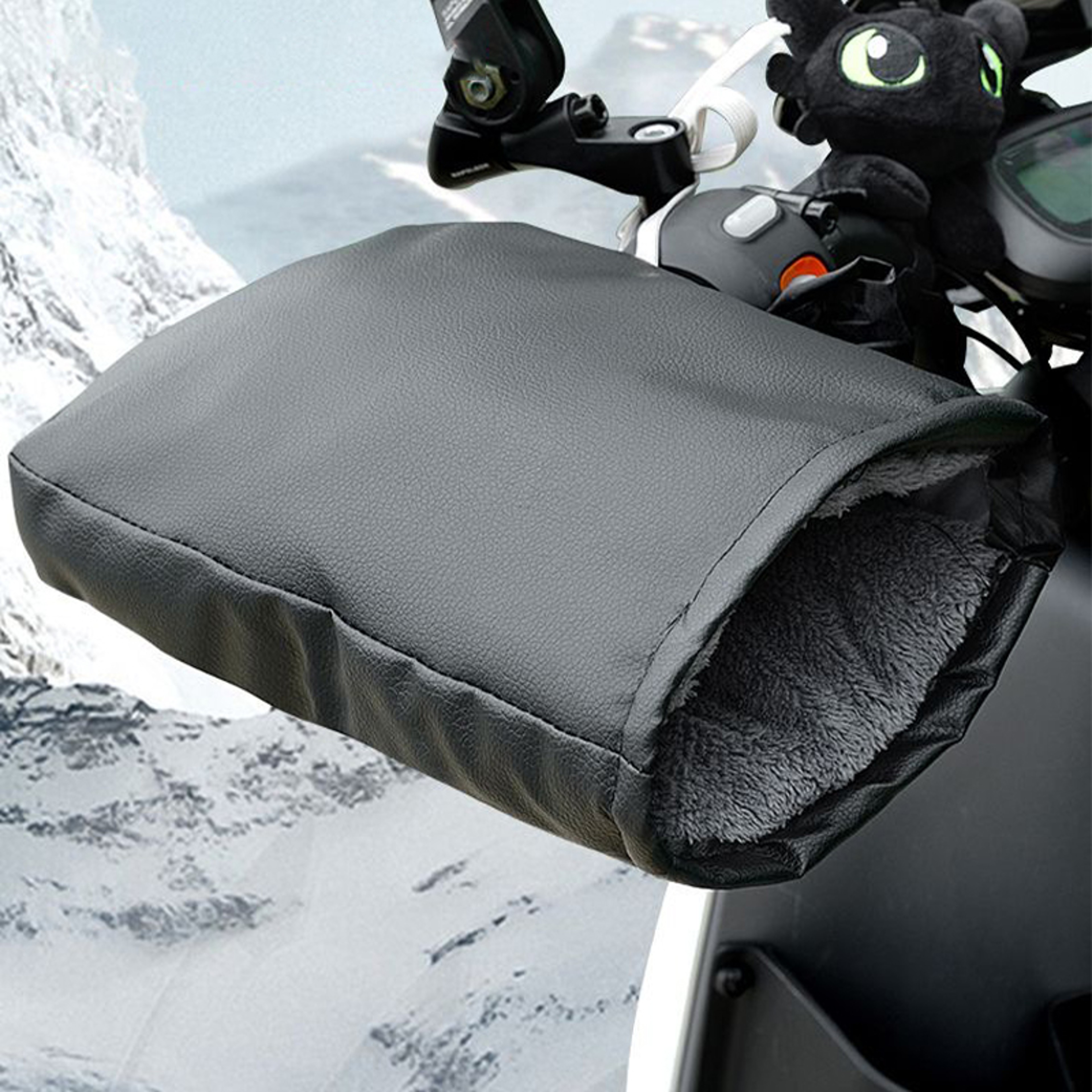 Winter Motorcycle Handlebar Muffs Waterproof Hand Warmers Windproof Mitts  Bicycle Handle Covers Fo 0