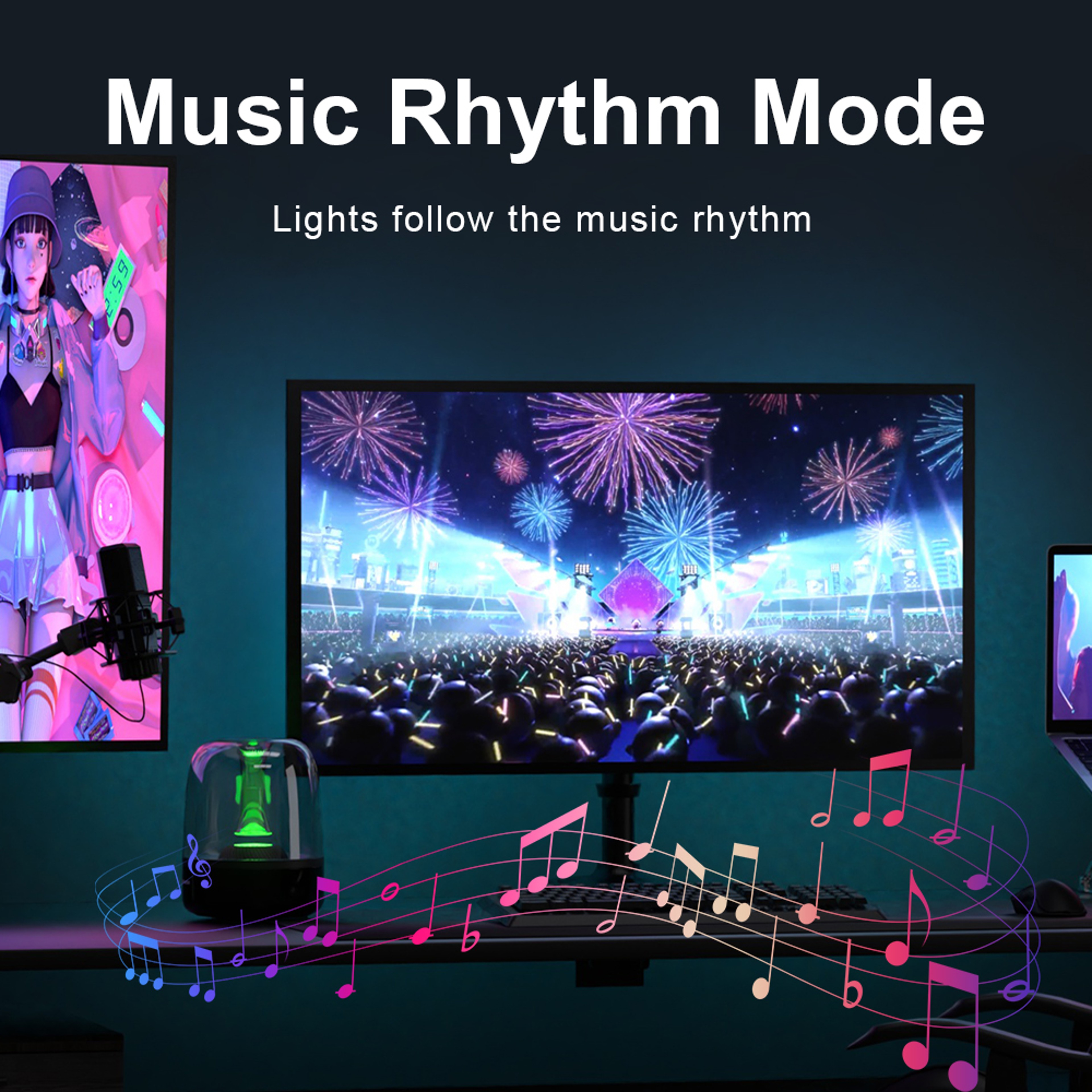 Smart Ambient TV PC Display Sync LED Strip Light RGB ColorChanging Backlight For Monitors DIY Gamin 4