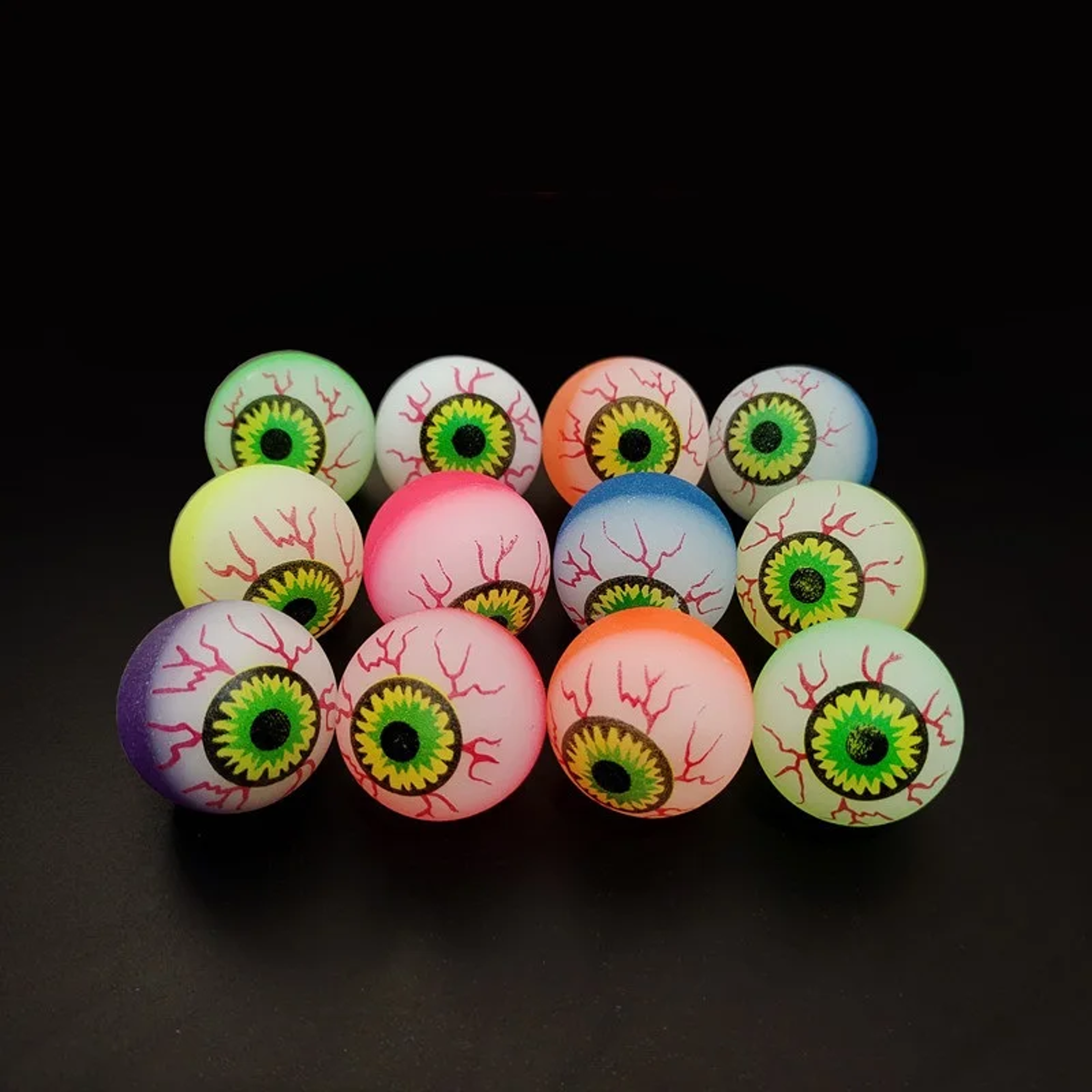 Glow in The Dark Eyeball Balls,32mm Halloween Bouncy Balls for Party Supplies,Spooky Luminous Toys,and Horror Themed bag – view 4