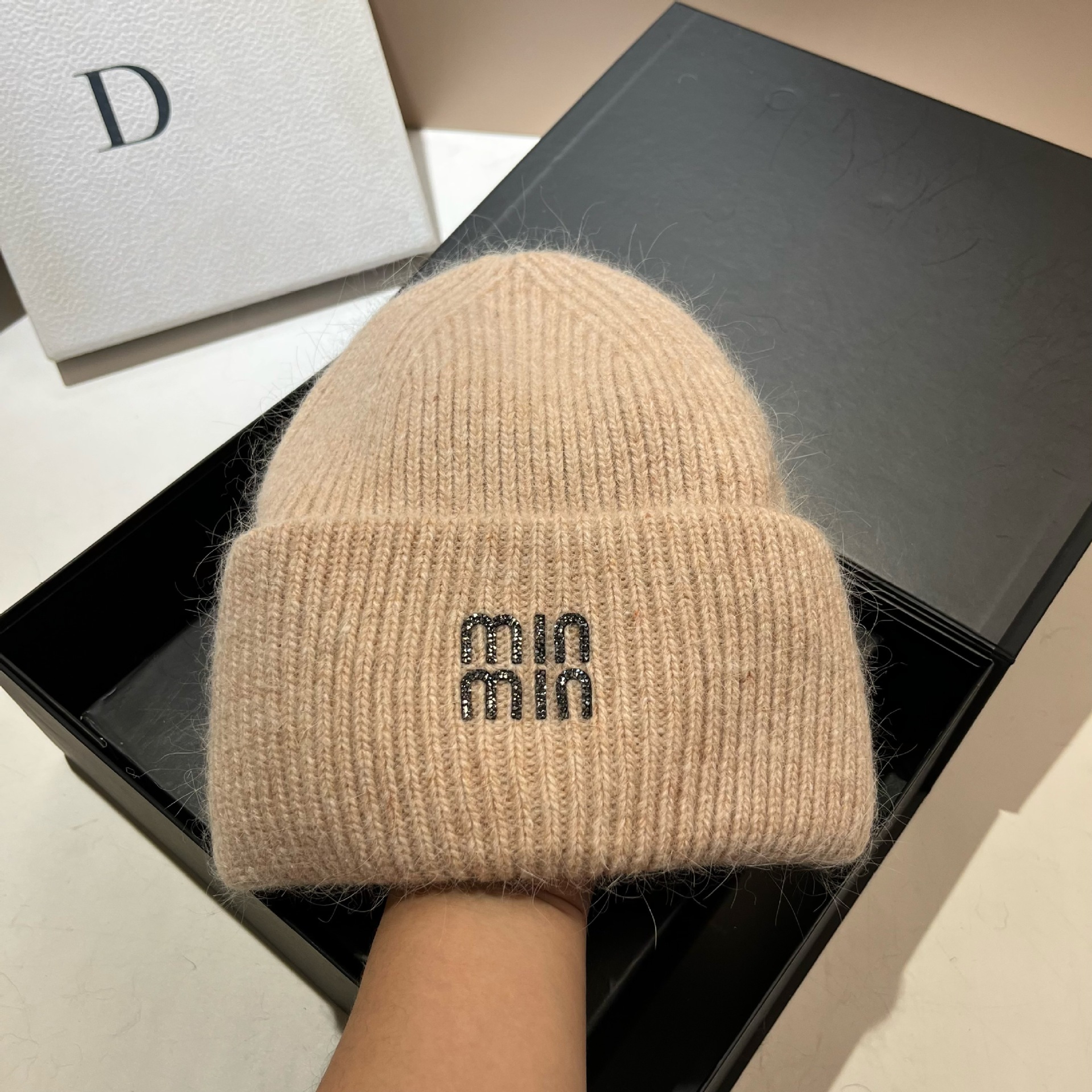 Winter Warm Plush Hat, Thickened and Enlarged, Double Rolled Edge Knitted Beanie – view 14