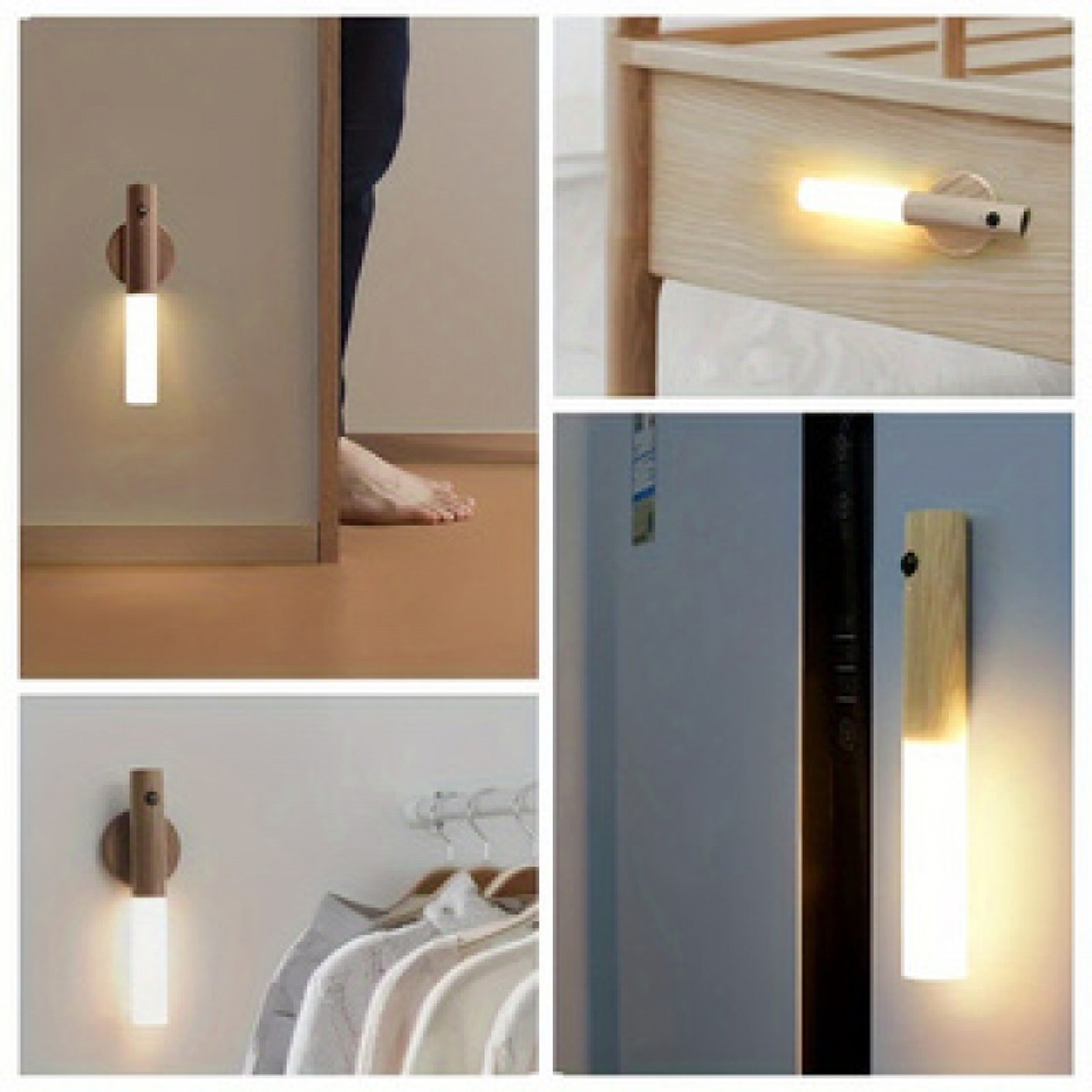 LED Rechargeable Smart Motion Sensor Night Light Corridor Cabinet Wall Light For Bedroom Kitchen To 4