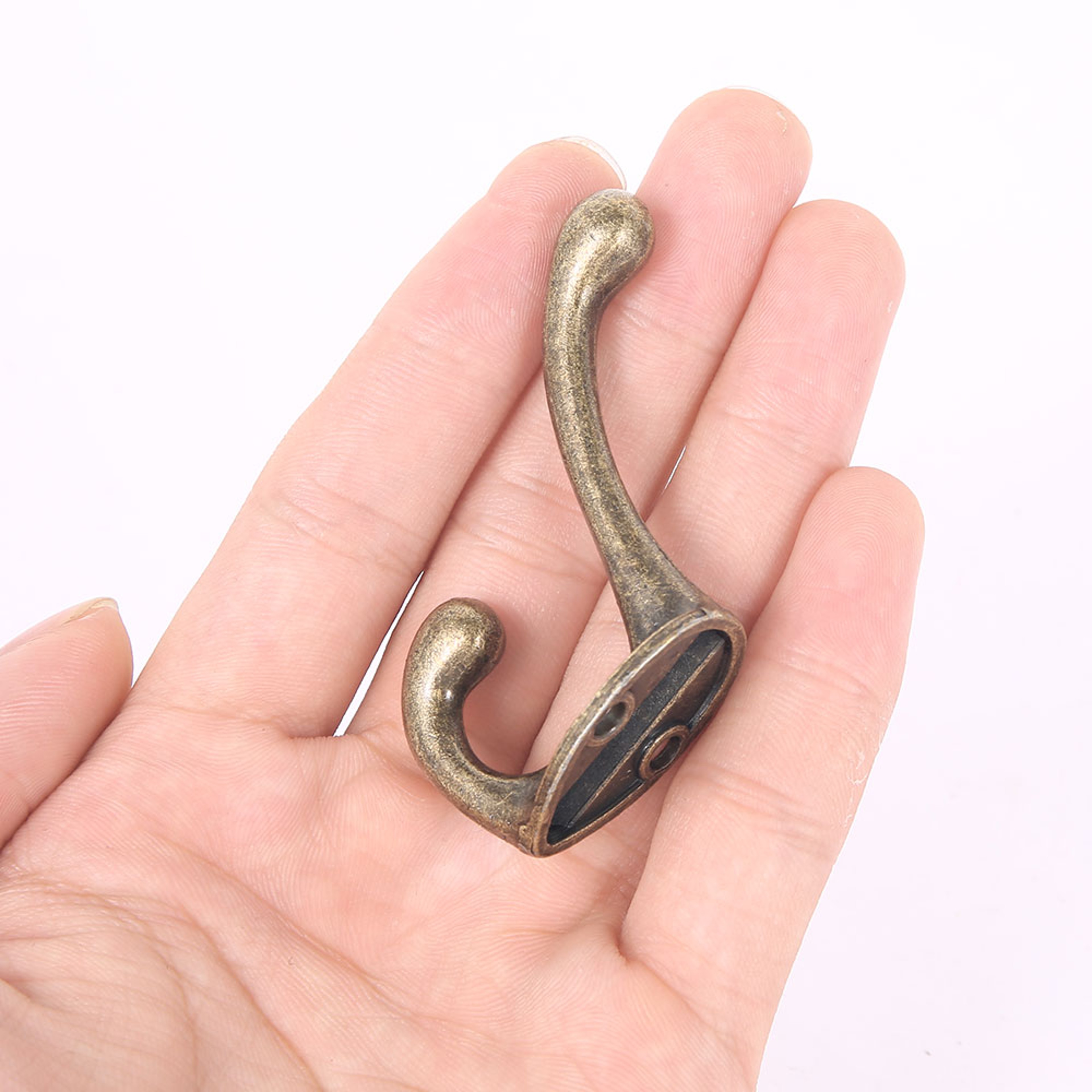 Bronze Vintage Clothes Hanger Coat Hooks Wall Mounted Heavy Duty Dual Coat Rack With Screw For Door 2