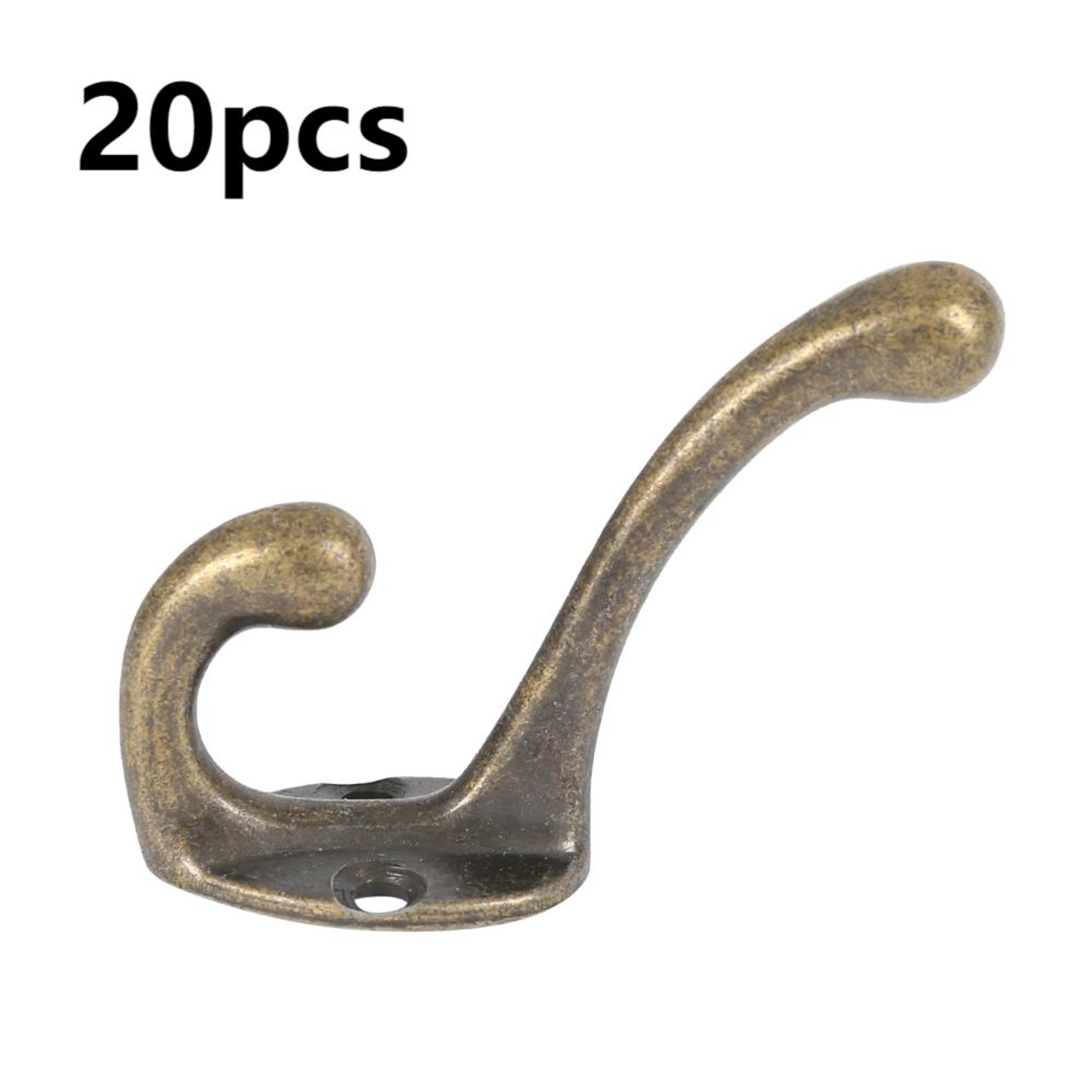 Bronze Vintage Clothes Hanger Coat Hooks Wall Mounted Heavy Duty Dual Coat Rack With Screw For Door 6