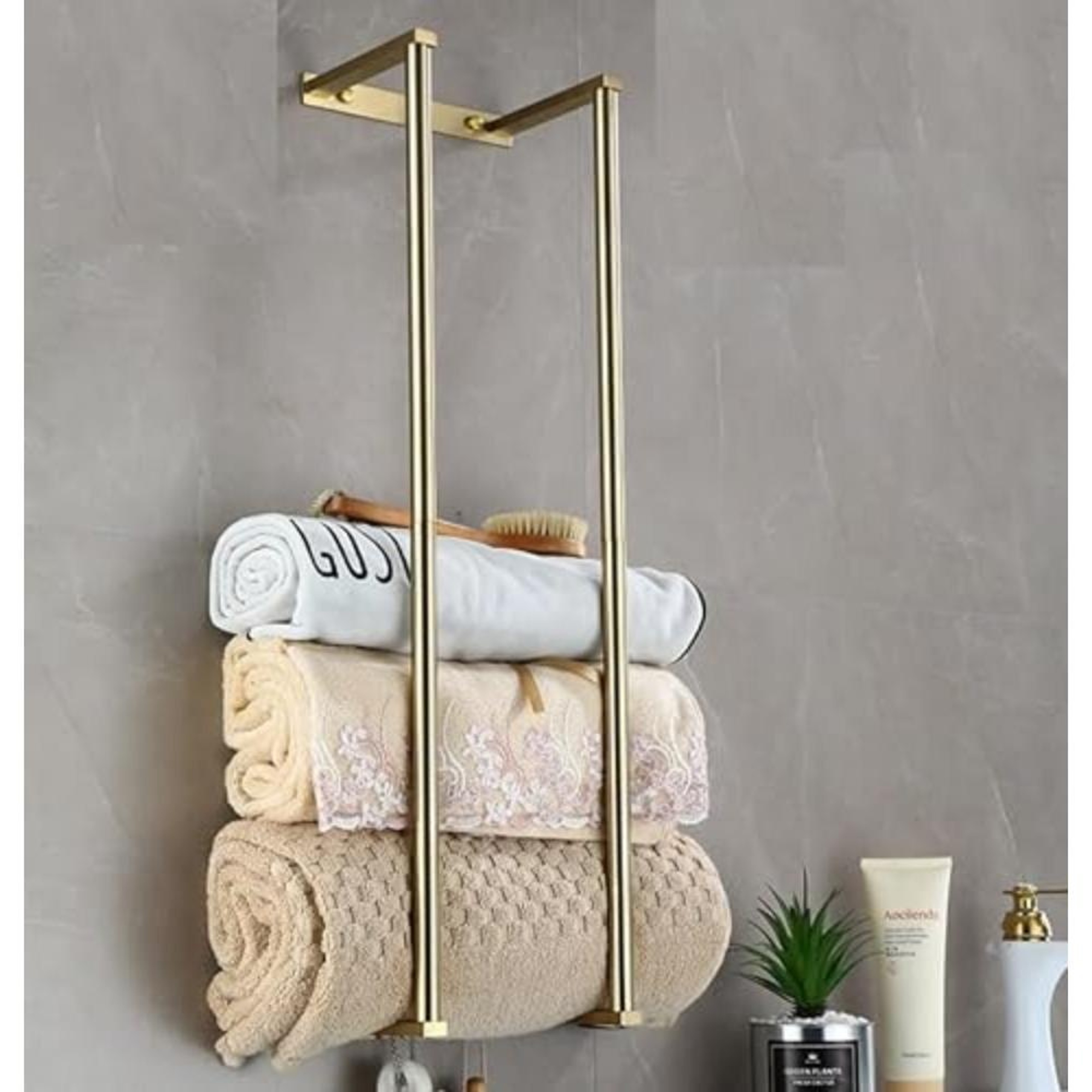 Stainless Steel Towel Rack For Bathroom Wall Mounted Towel Storage Rack SpaceSaving Rolled Towels H 1