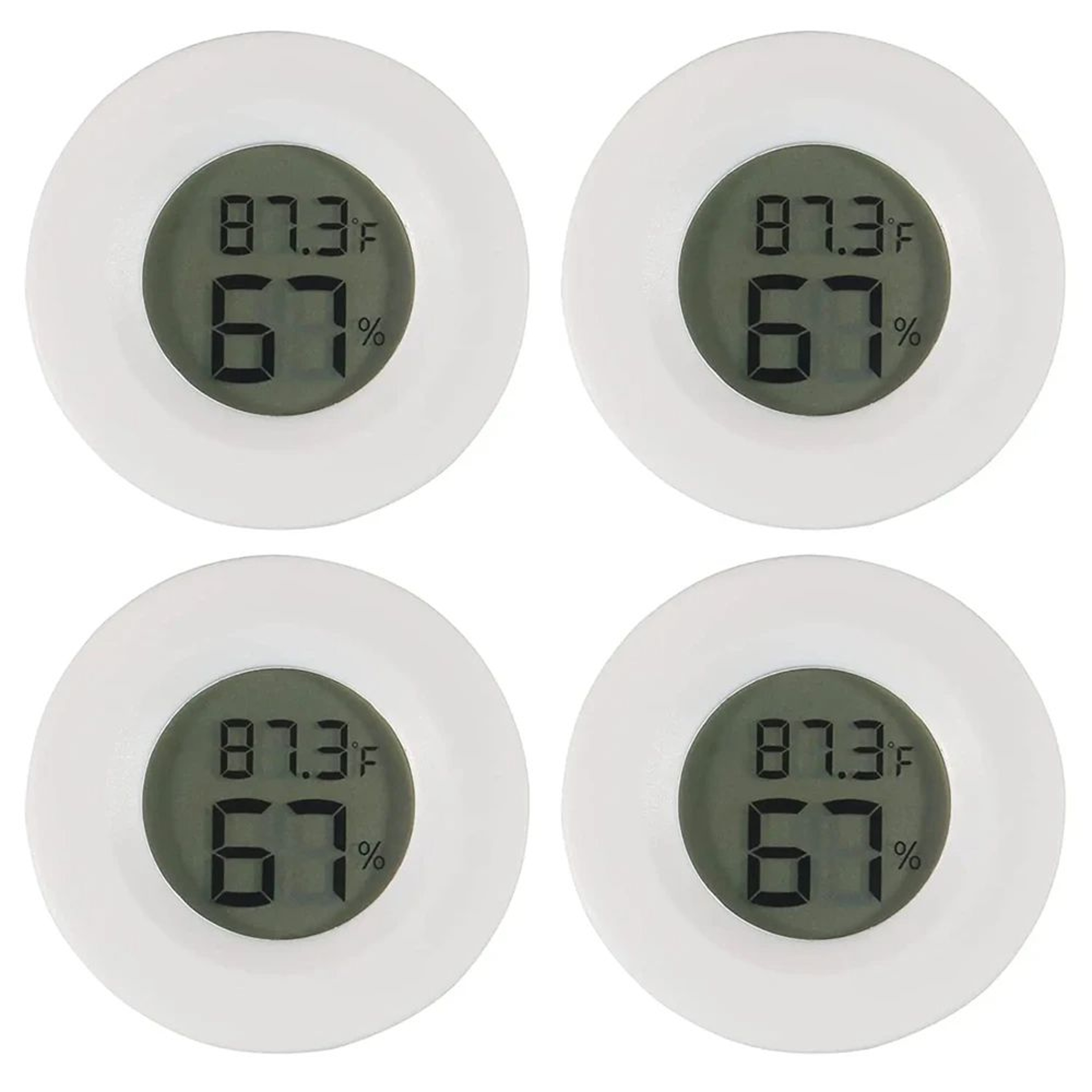 Mini Hygrometer Thermometer Round Digital LCD Monitor For Indoor Room Fahrenheit  Celsius Humidity  6