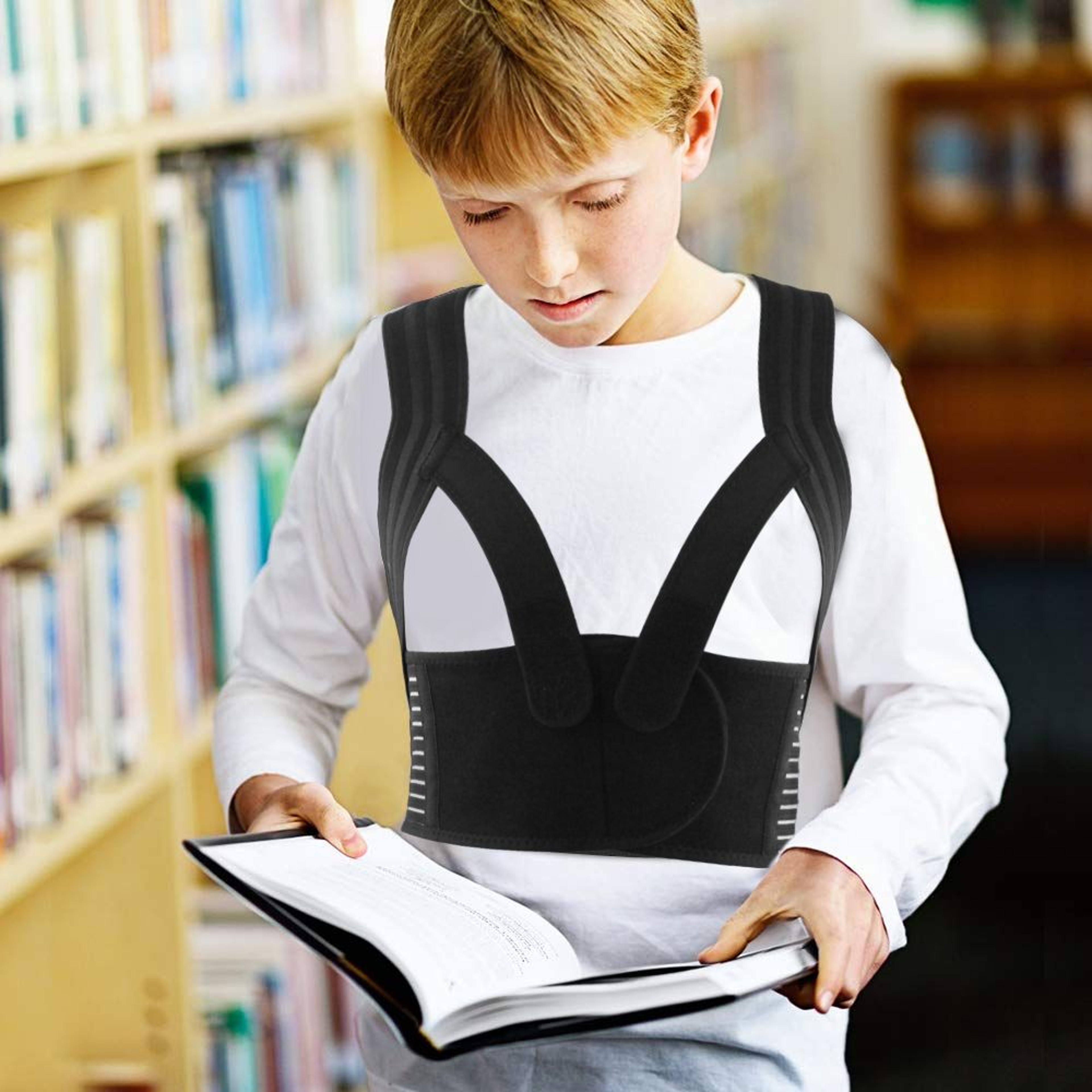 Kids Back Posture Corrector Adjustable Upper Back  Clavicle Support Brace for Thoracic Kyphosis Re