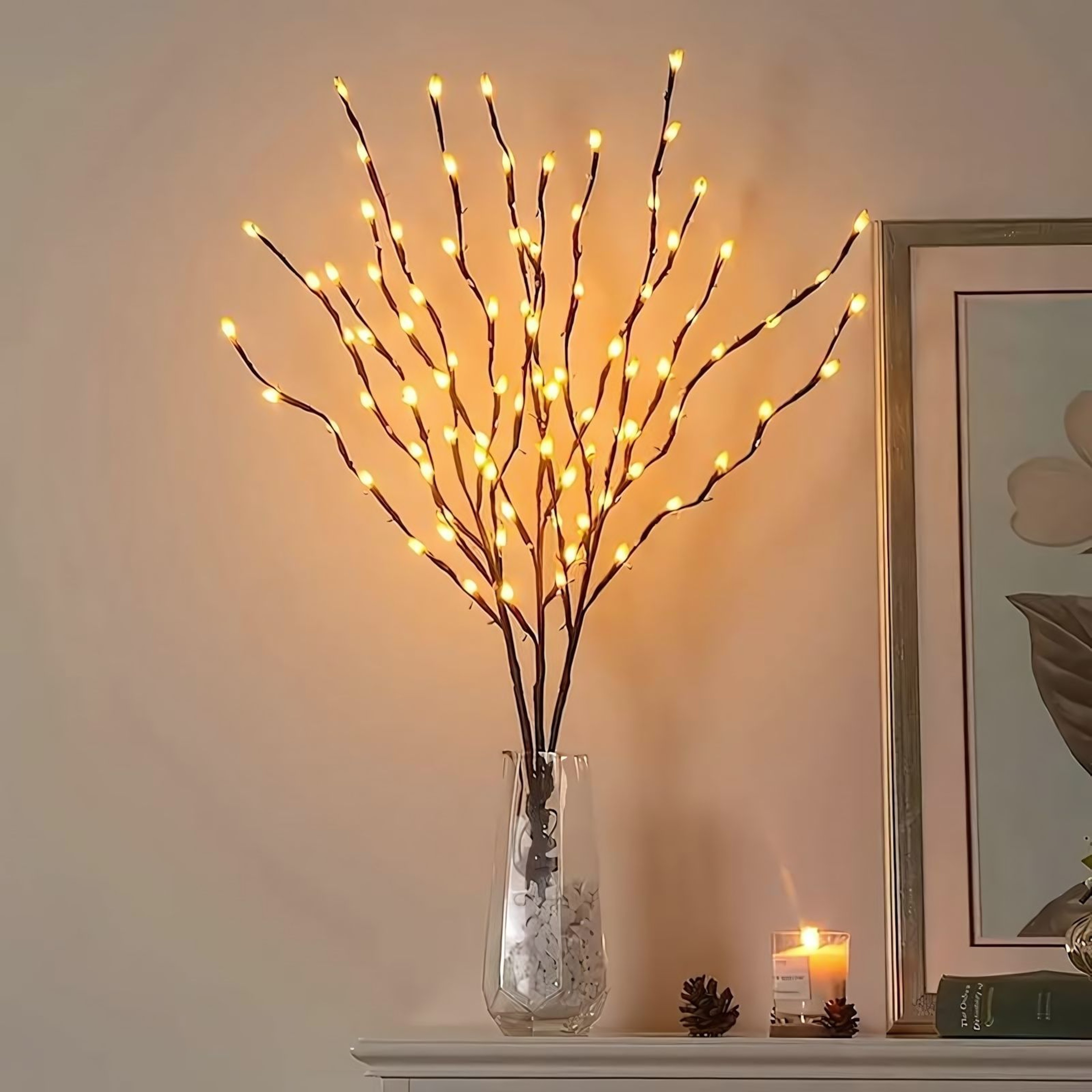 HighQuality Battery LED Branch Light Bendable Christmas Tree Lighting For Home  Holiday Decor 0