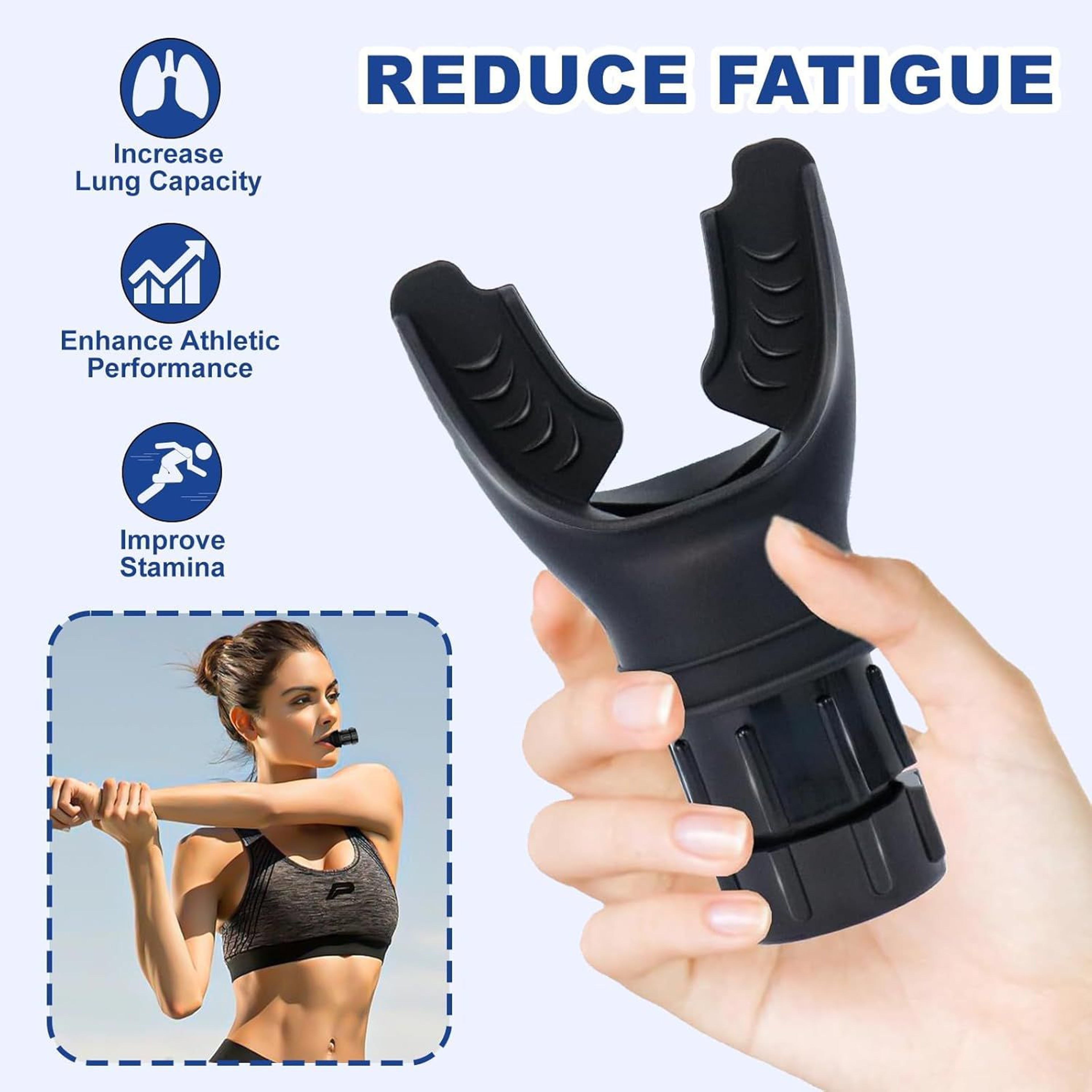 Portable Breathing Exercise Device for Lungs Adjustable Resistance Fitness Trainer for Endurance