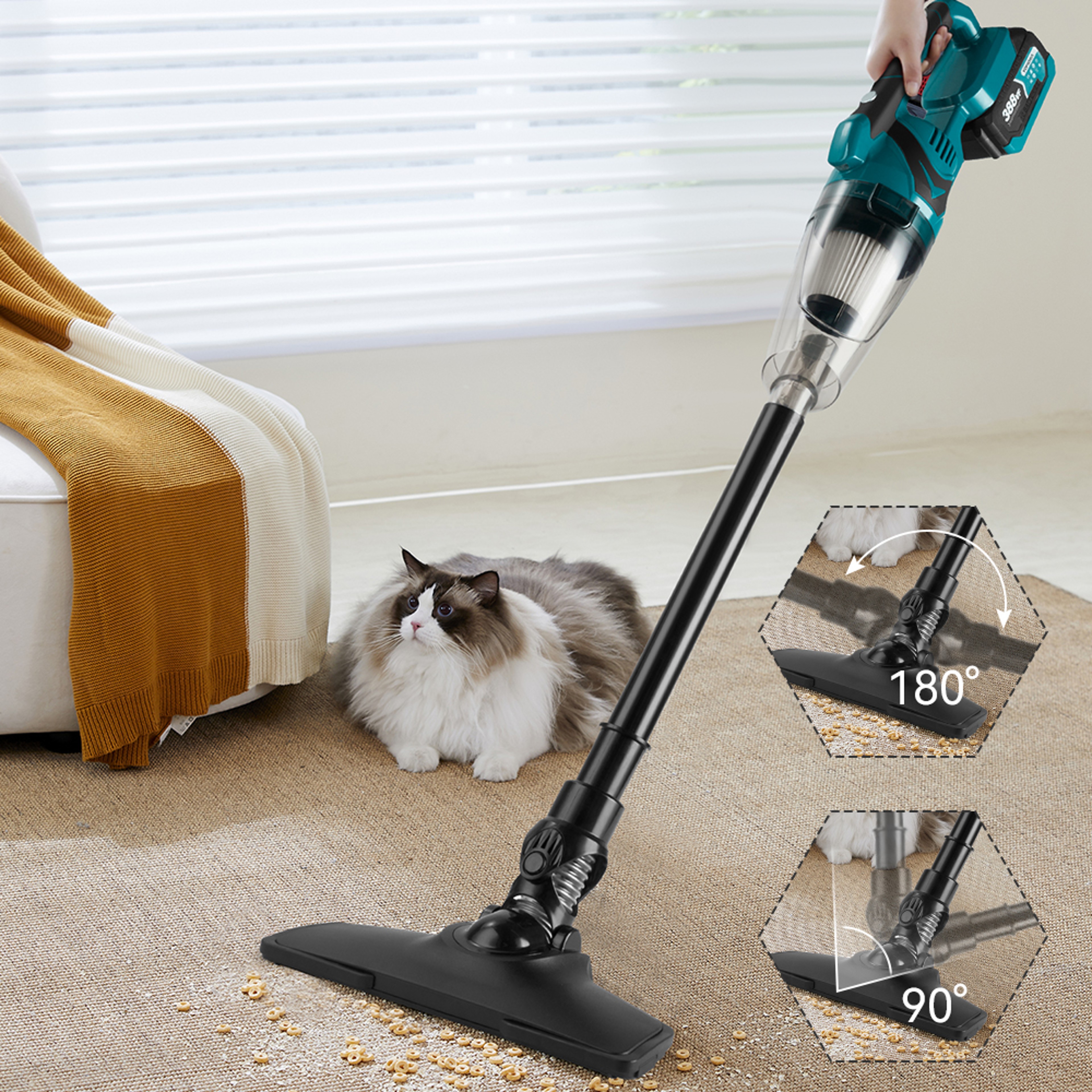 Cordless Electric Handheld Vacuum Cleaner DualUse Portable HighPower Cleaner For Home  Car Fits 21V 0