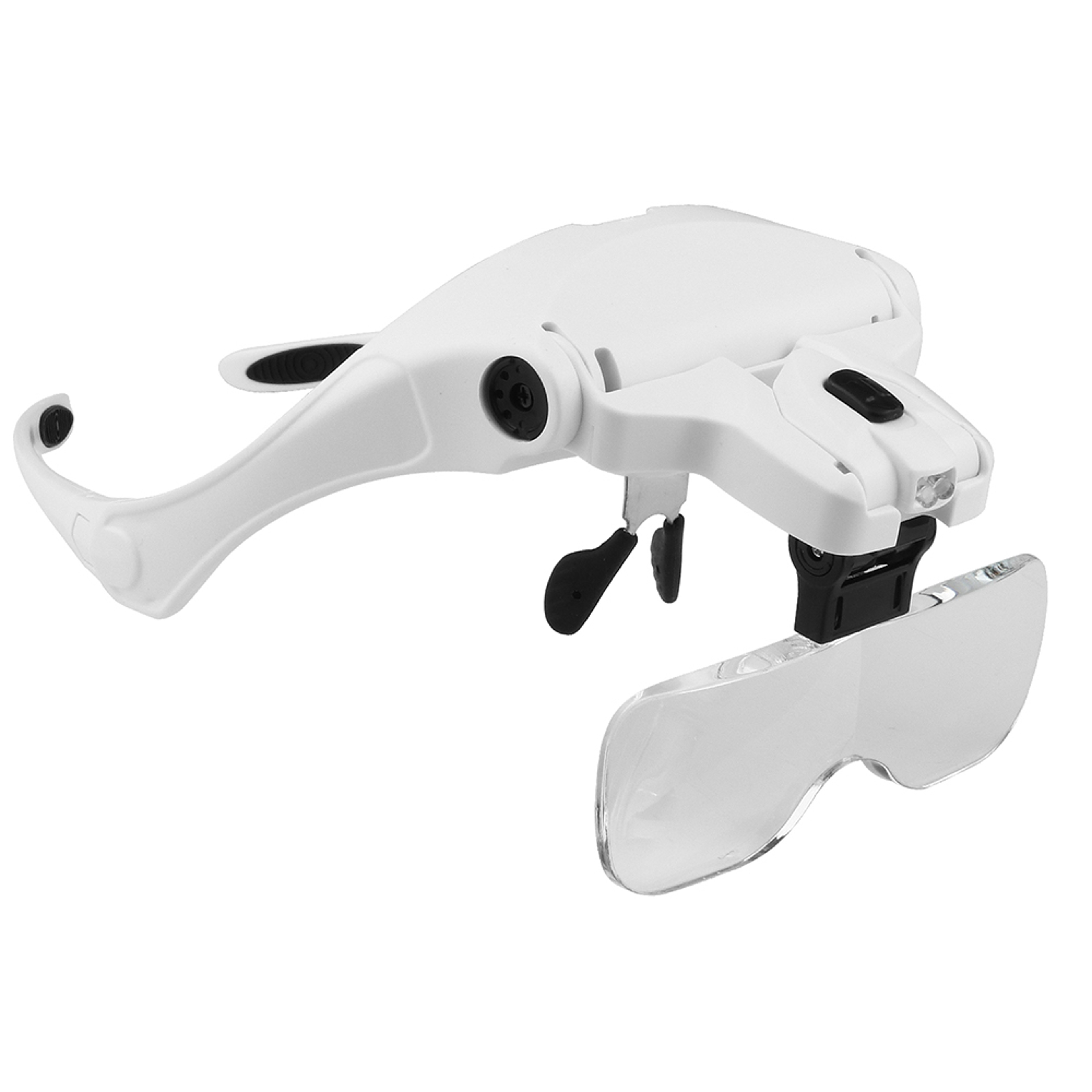 Illuminated Loupe Magnifier Glasses HandsFree Reading Aid with Adjustable Head  2 LED Lights 5 L