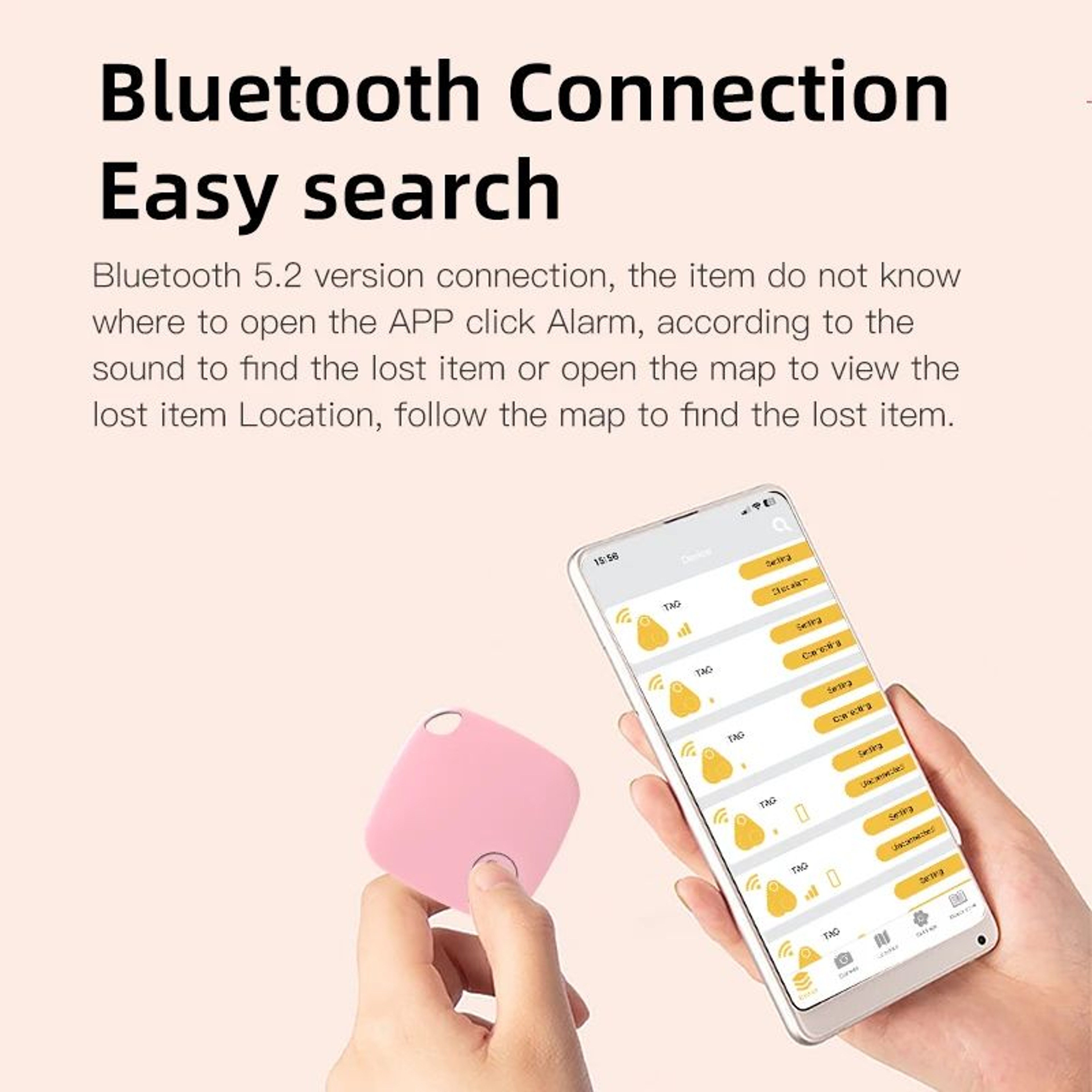 Mini Bluetooth Tracker AntiLost Device Smart Finder Locator For Kids Pets Wallet Bag Key Round Trac 3