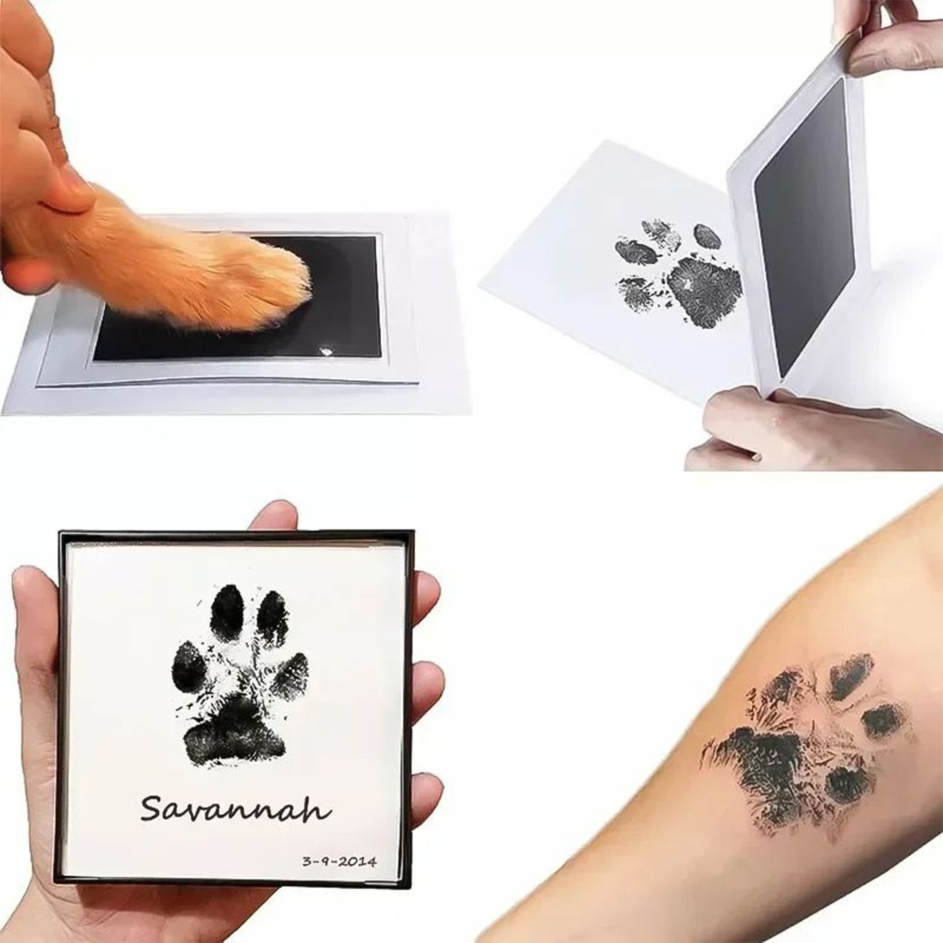 Cat Dog Paw Print Ink Kit Pad Safe NonToxic Inkless DIY Pet Souvenir For Clean  Clear Paw Prints 0