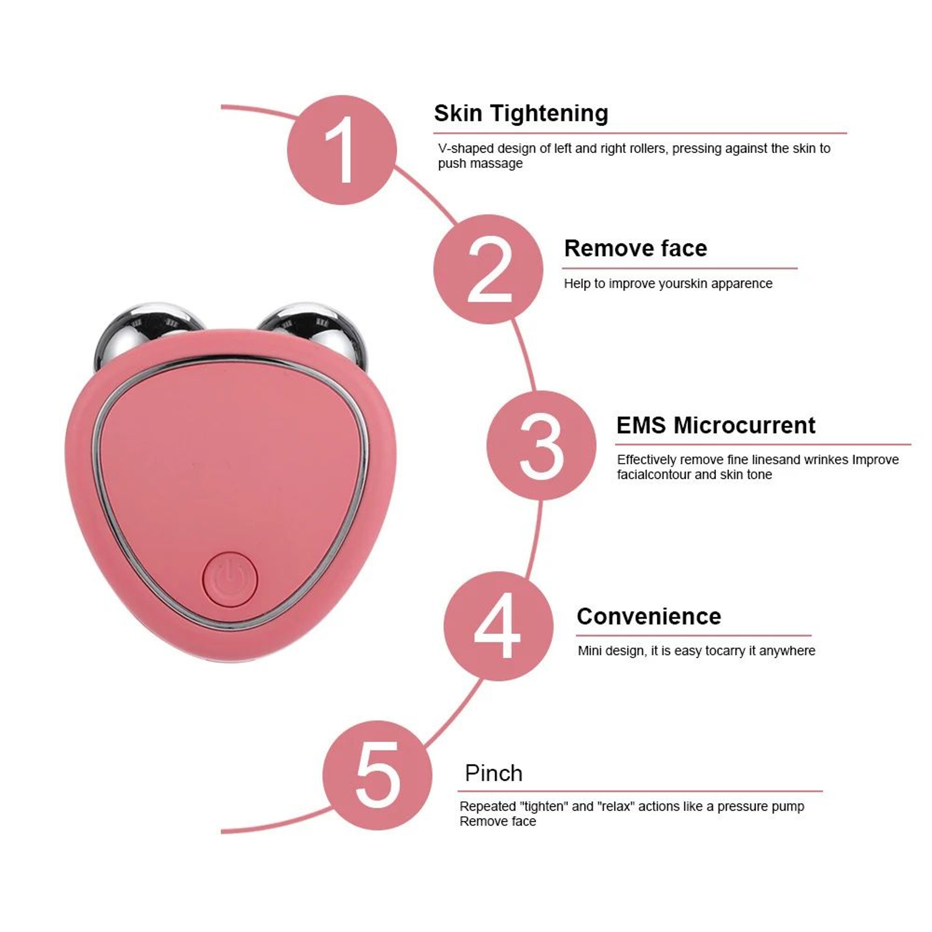 Facial Massager Microcurrent Face Lifting Machine Skin Tightening Roller For AntiWrinkle Rejuvenati 4