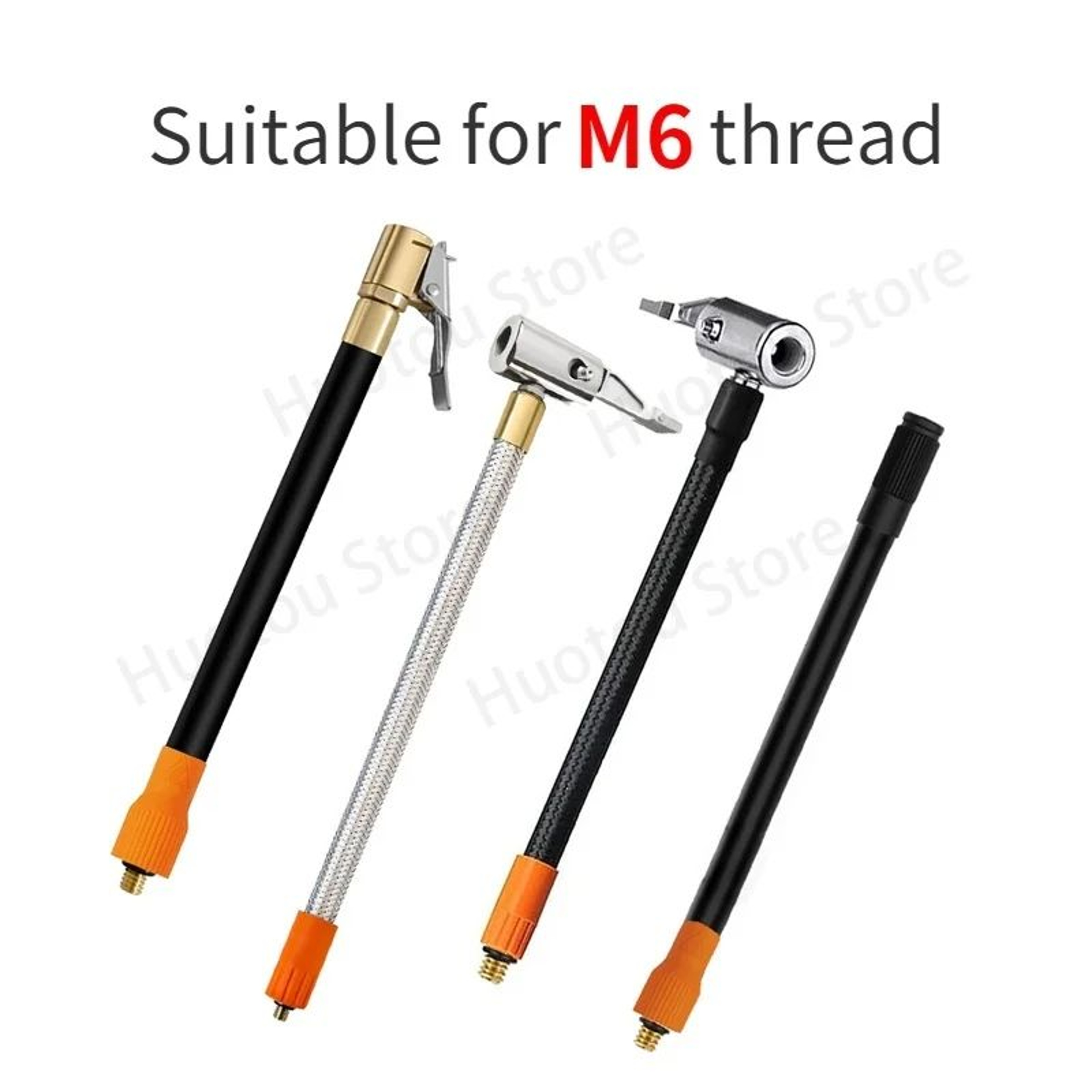 HeavyDuty M6 Thread Air Chuck With HeatResistant Hose Compatible With Integrated Air Pumps For Tire 0