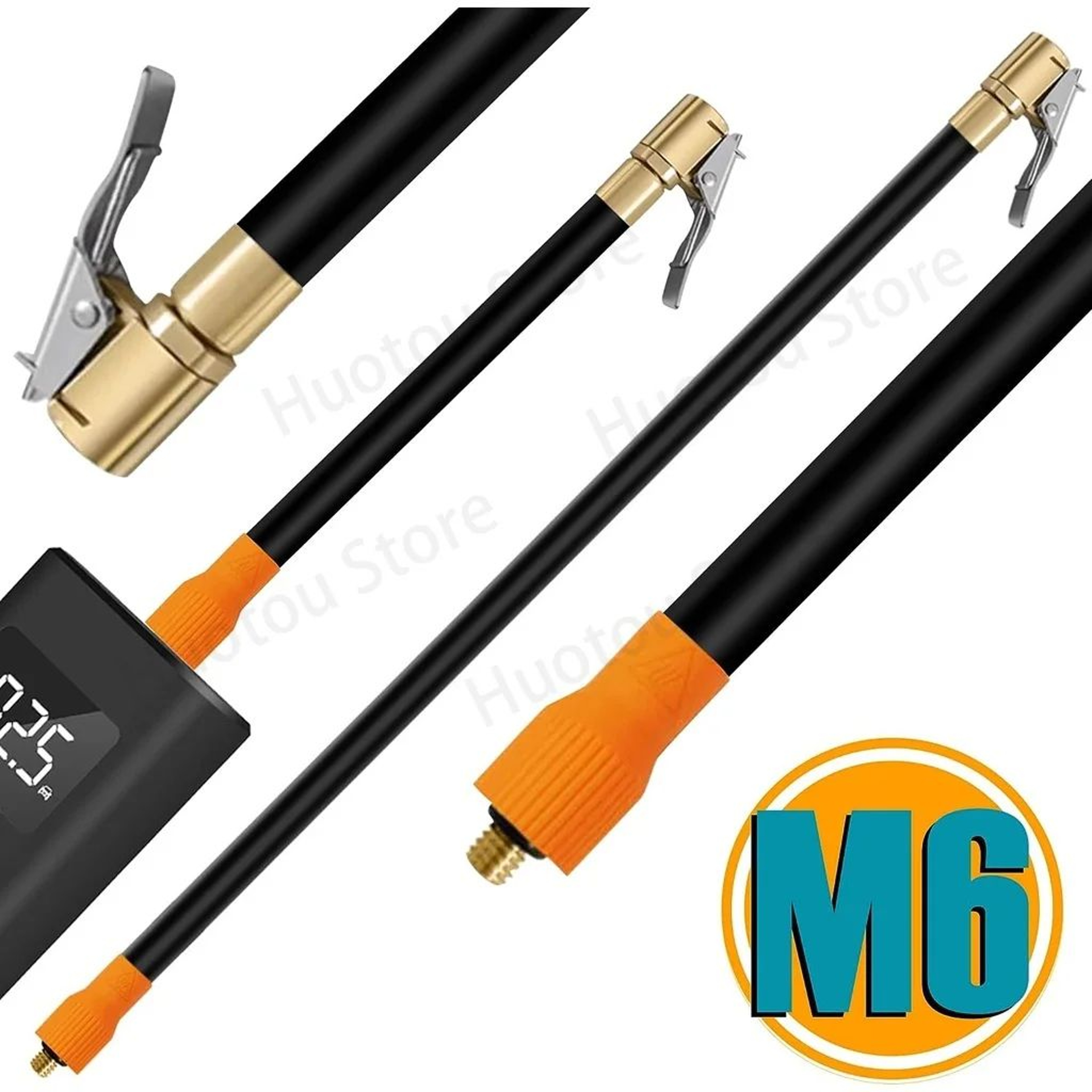 HeavyDuty M6 Thread Air Chuck With HeatResistant Hose Compatible With Integrated Air Pumps For Tire 2