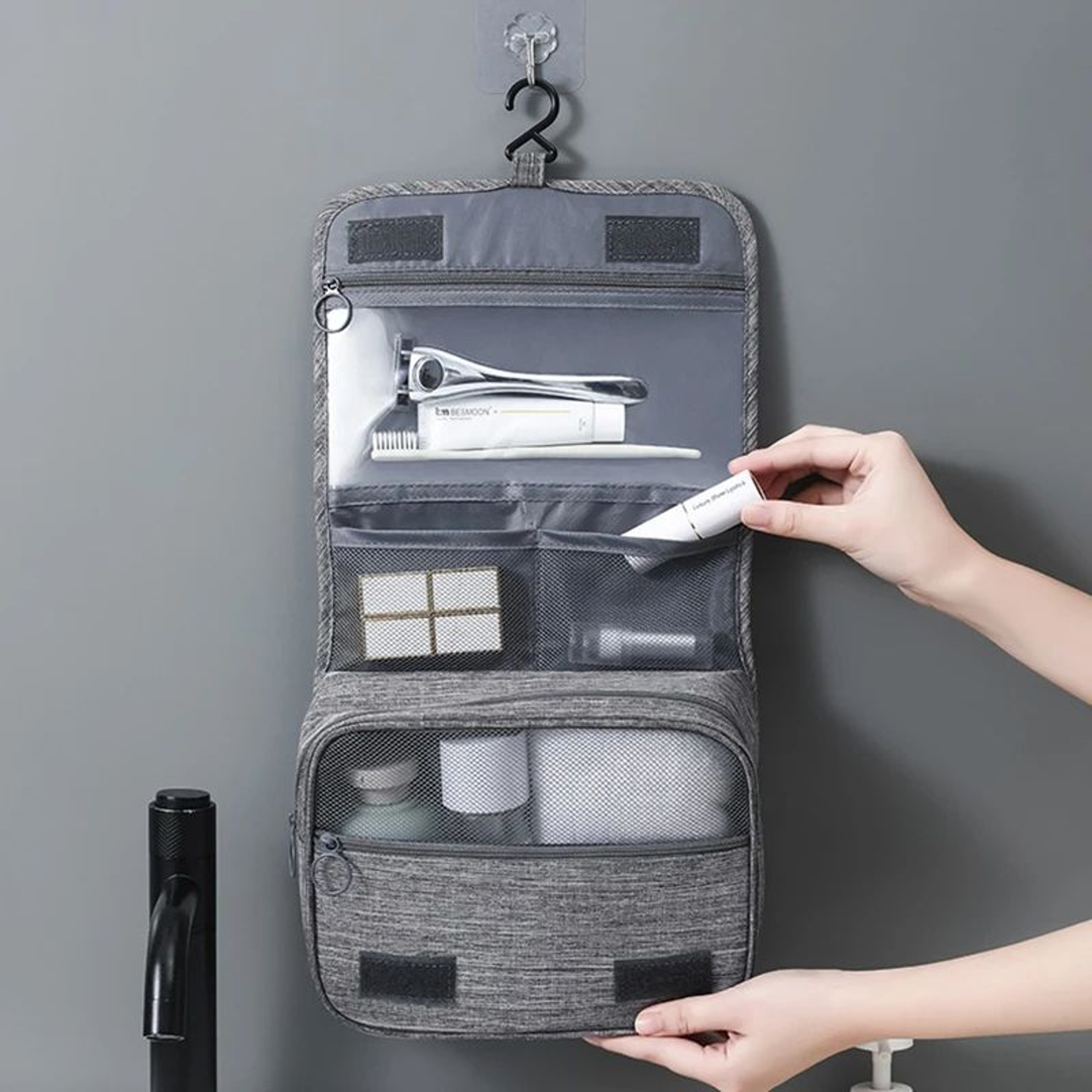 Men Waterproof Oxford Fabric Toiletries Organizer  Portable Travel Wash Pouch For Business  Cosmeti 0