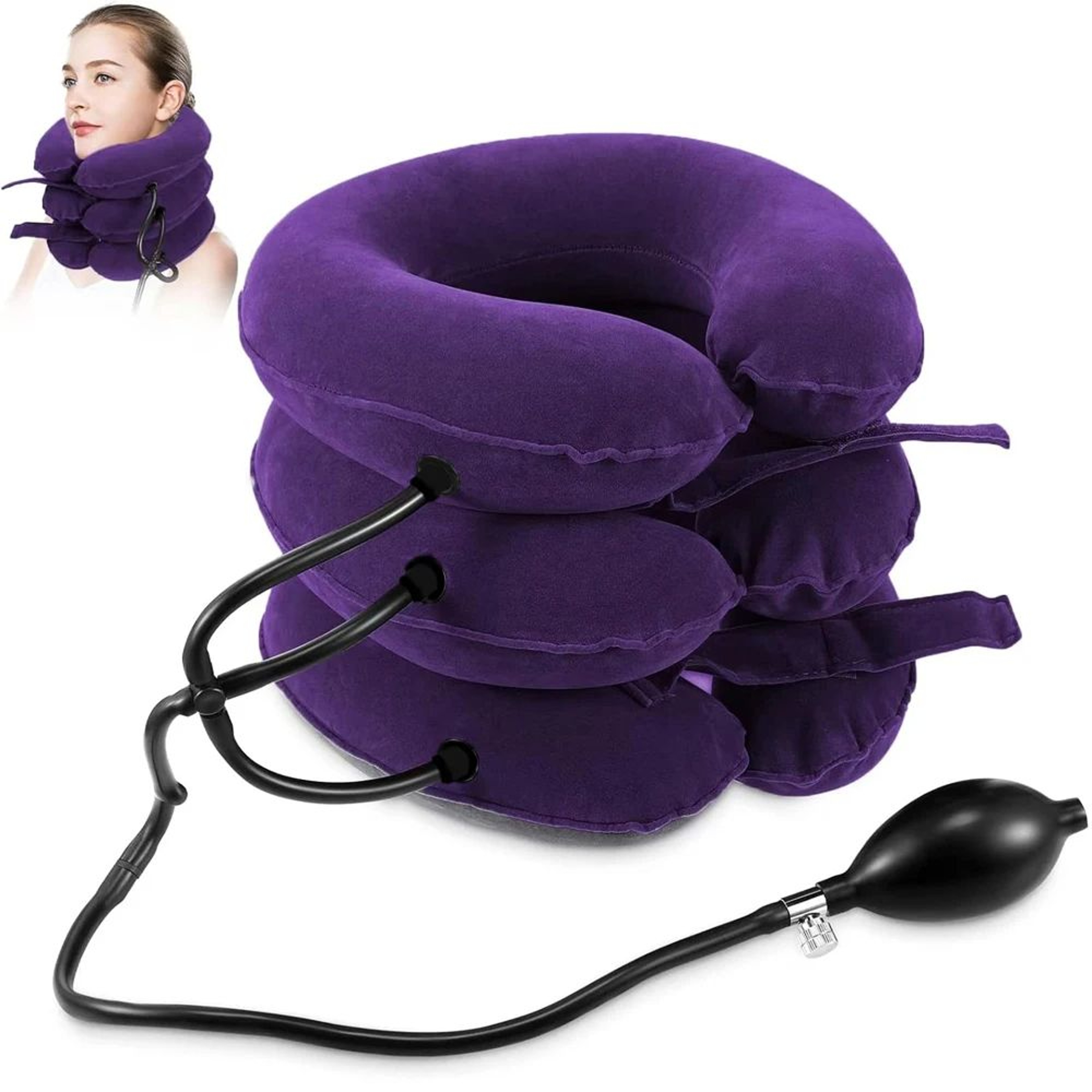 Inflatable Cervical Neck Traction Device For Chronic Neck  Shoulder Pain Relief Adjustable Neck Str