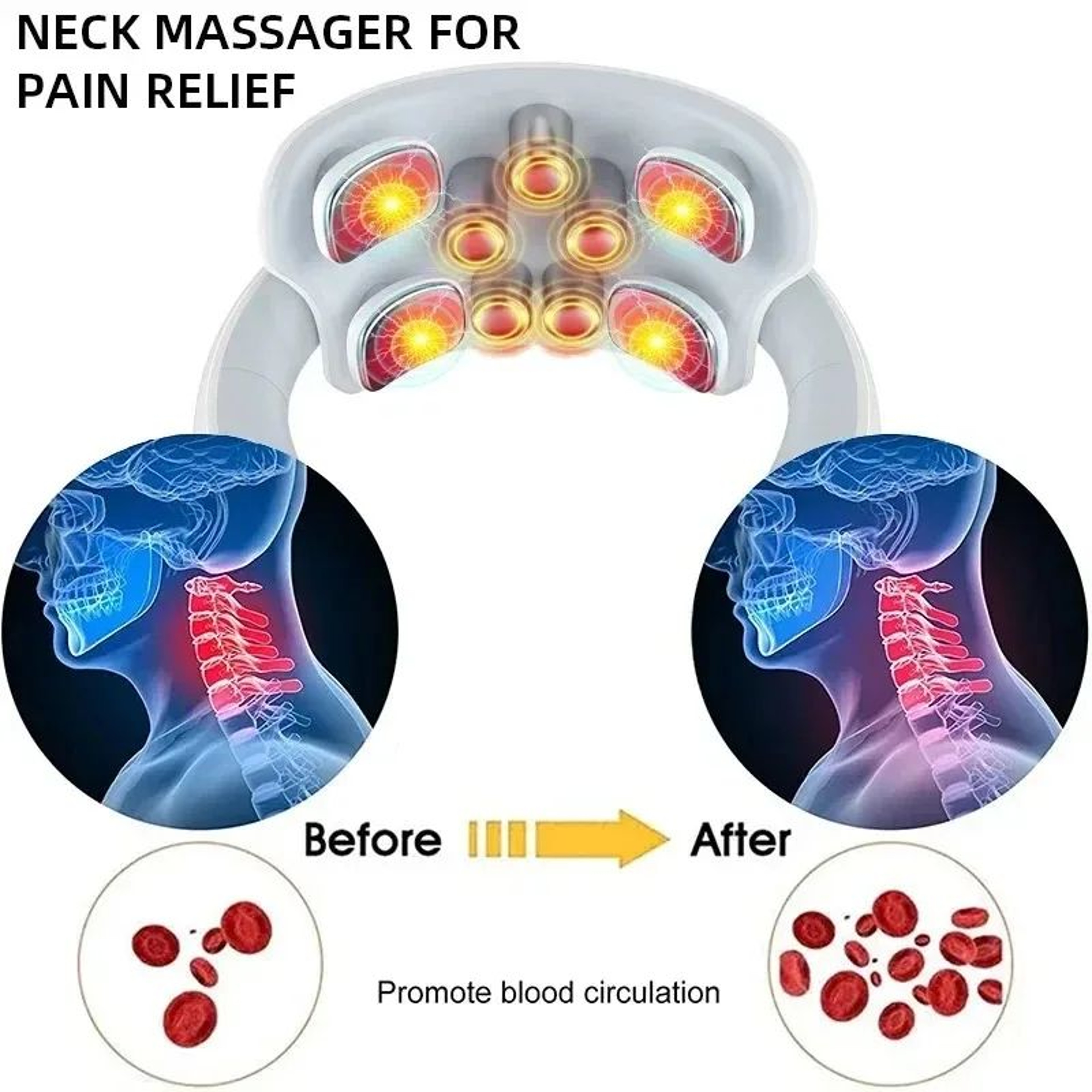 Neck Massager With Intelligent Charging Heating Hot Pressing Magnetic Pulse Therapy Portable Fashio 4