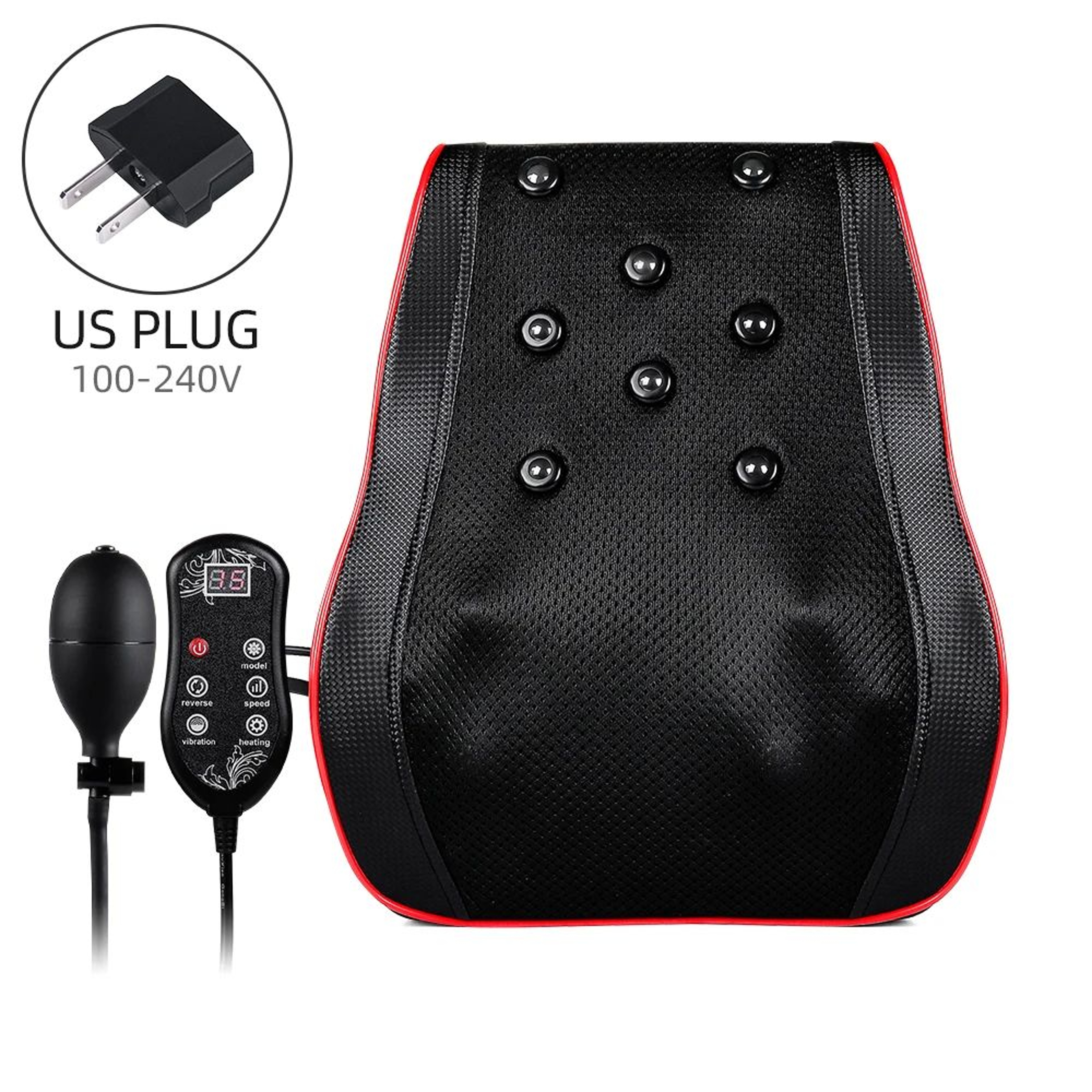 Shoulder Neck Back Massager Pillow Shiatsu Kneading Trapezius Massage With Cervical Traction For Ca 6
