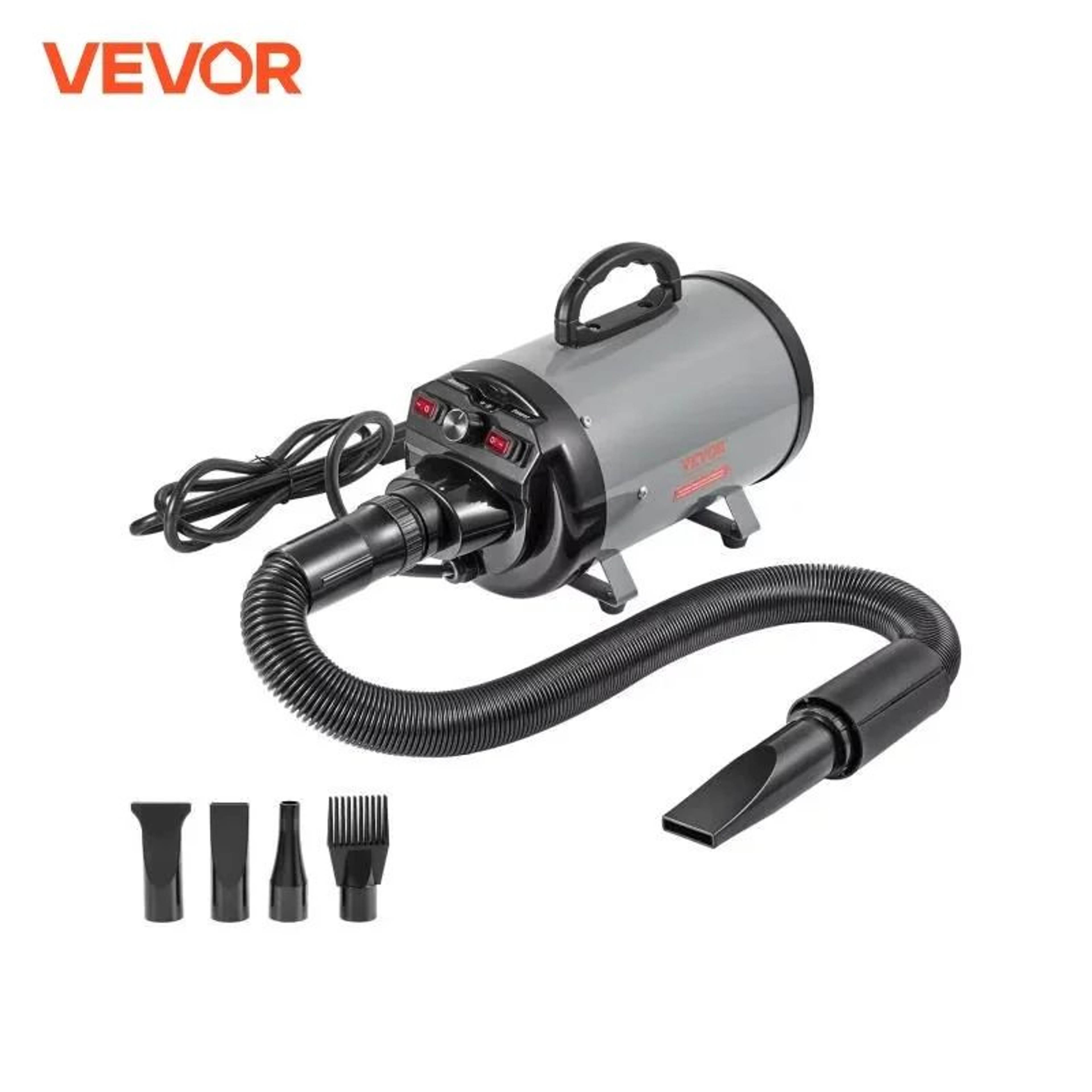 Dog Blow Dryer Adjustable Speed Dual Temperature Control 4 Nozzles Extendable Hose For Pet Hair Gro 0