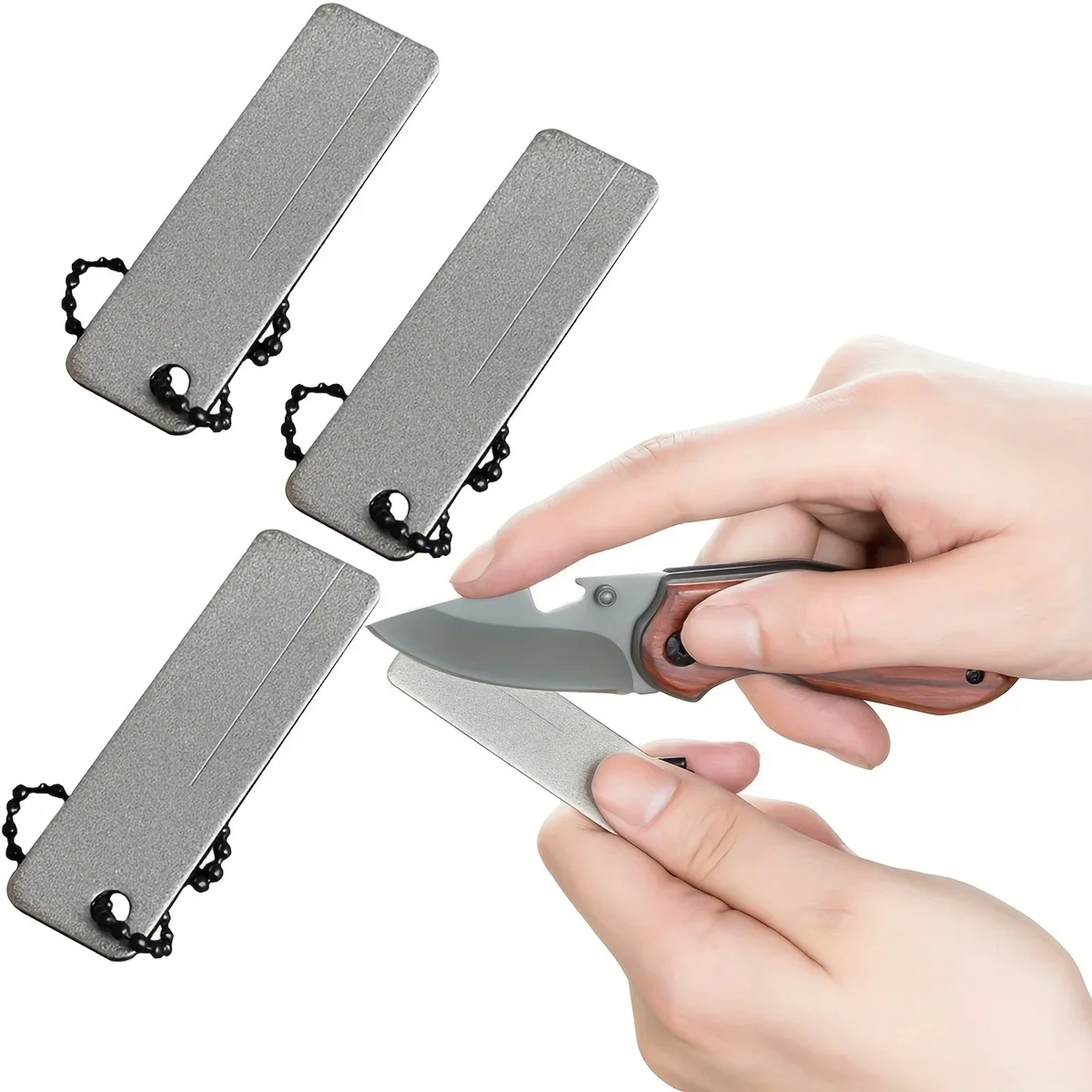 Knife Sharpener Diamond Mini Keychain Tool, Compact Outdoor Camping Sharpener with Emery Nail File for EDC, Survival – view 1