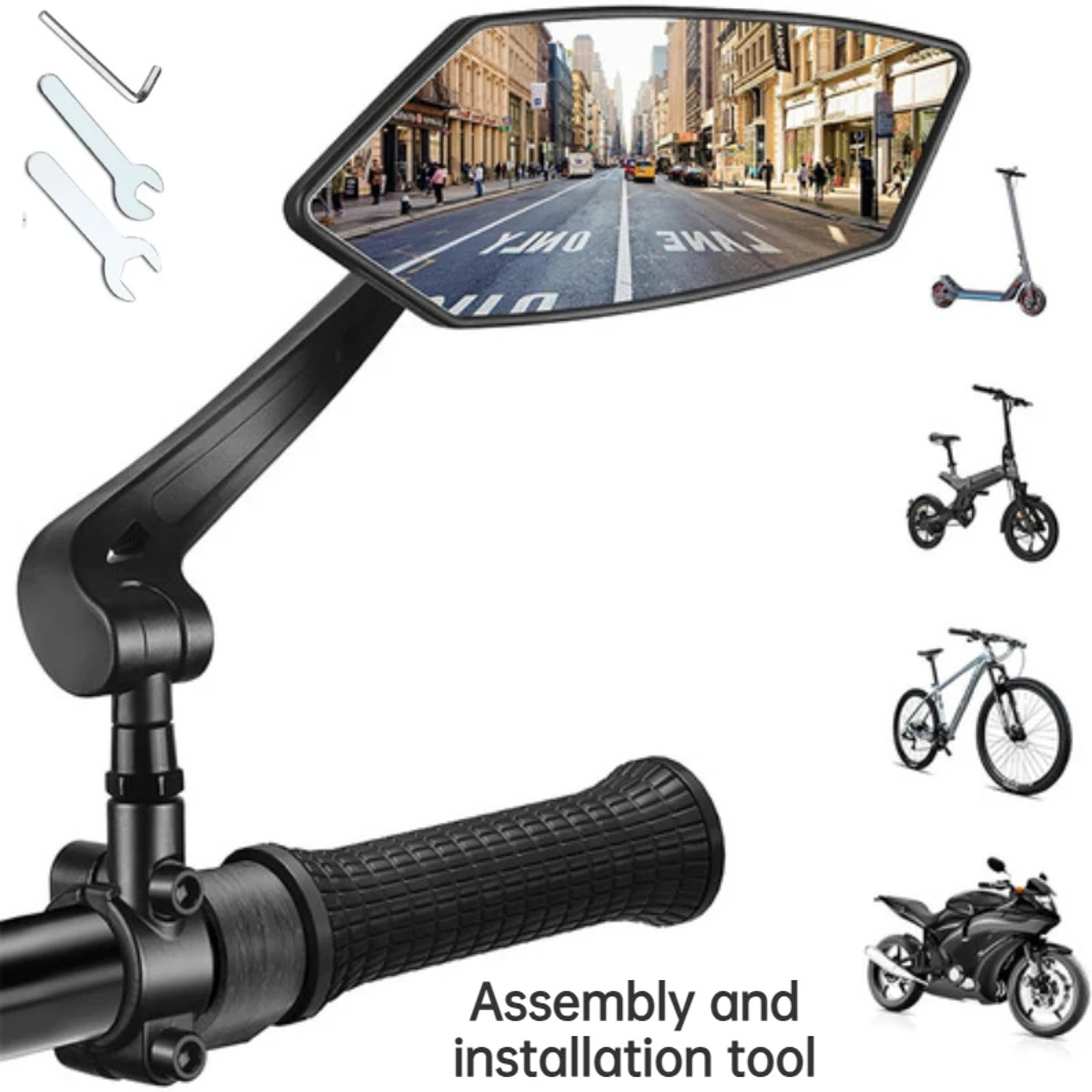 Adjustable Rotatable Bike Rear View Mirror Reflector Clear Rearview Handlebar Mirror For Bicycle El 7