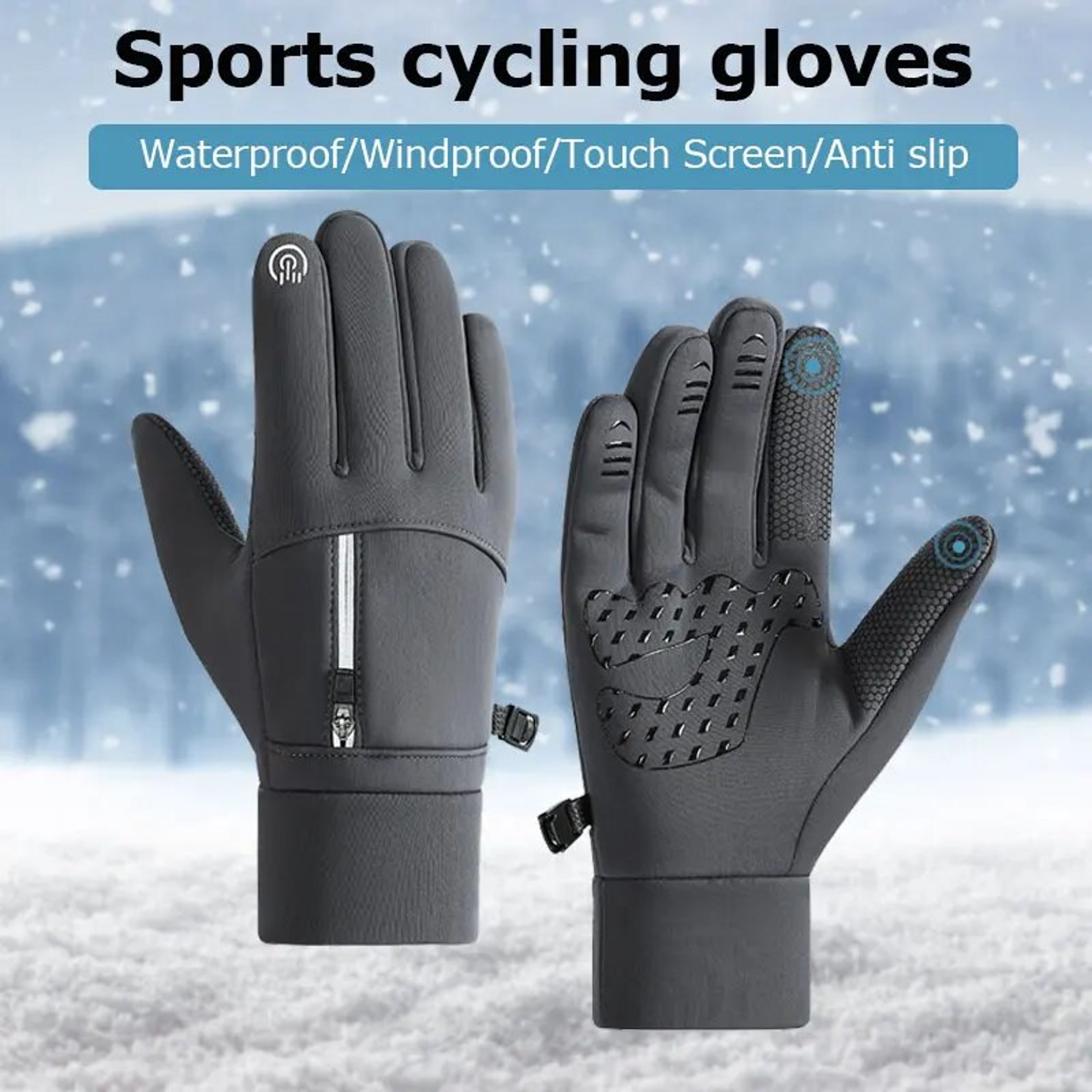 Waterproof Thermal Winter Gloves for Men & Women, Warm Insulated Gloves for Running, Cycling, Ski, Work, Driving – view 1