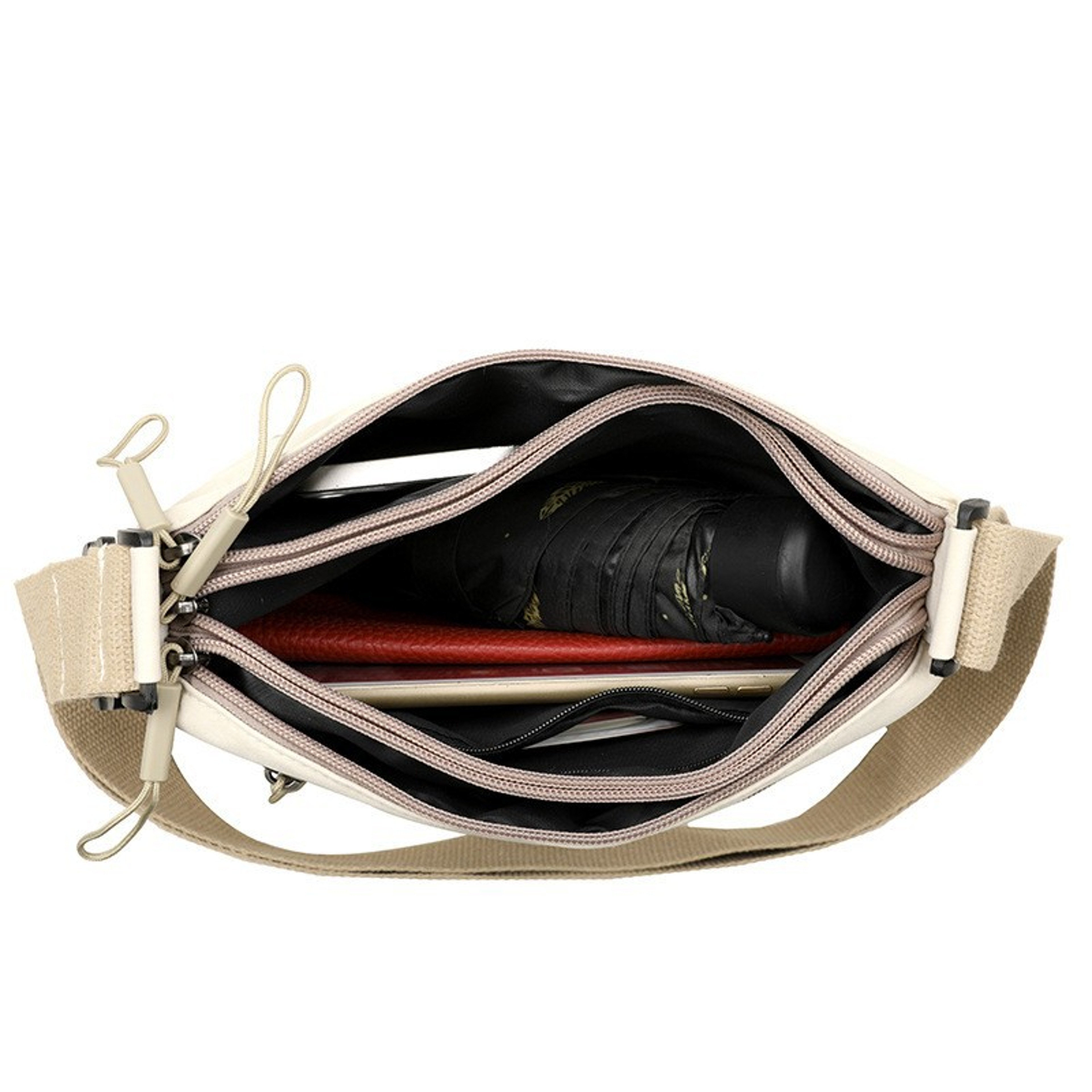 Women High Capacity Shoulder Crossbody Bag with 3 Main Pockets, Canvas Multi-Pocket Purse Handbag for Mothers, Travel – view 5