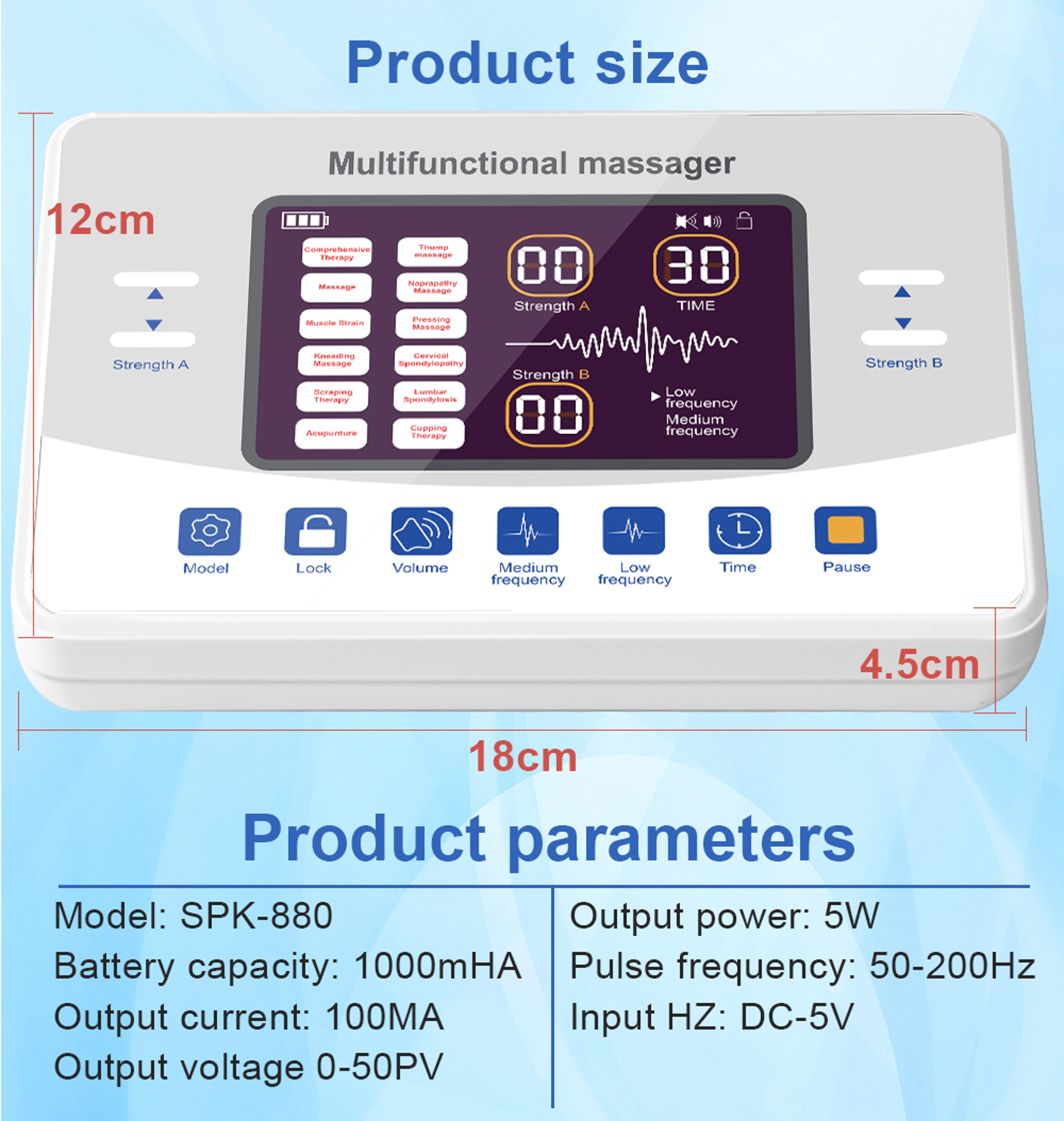 Electronic Pulse Massager Machine, 12 Modes Low Frequency Muscle Stimulator for Myostimulation & Physical Therapy Relief – view 6