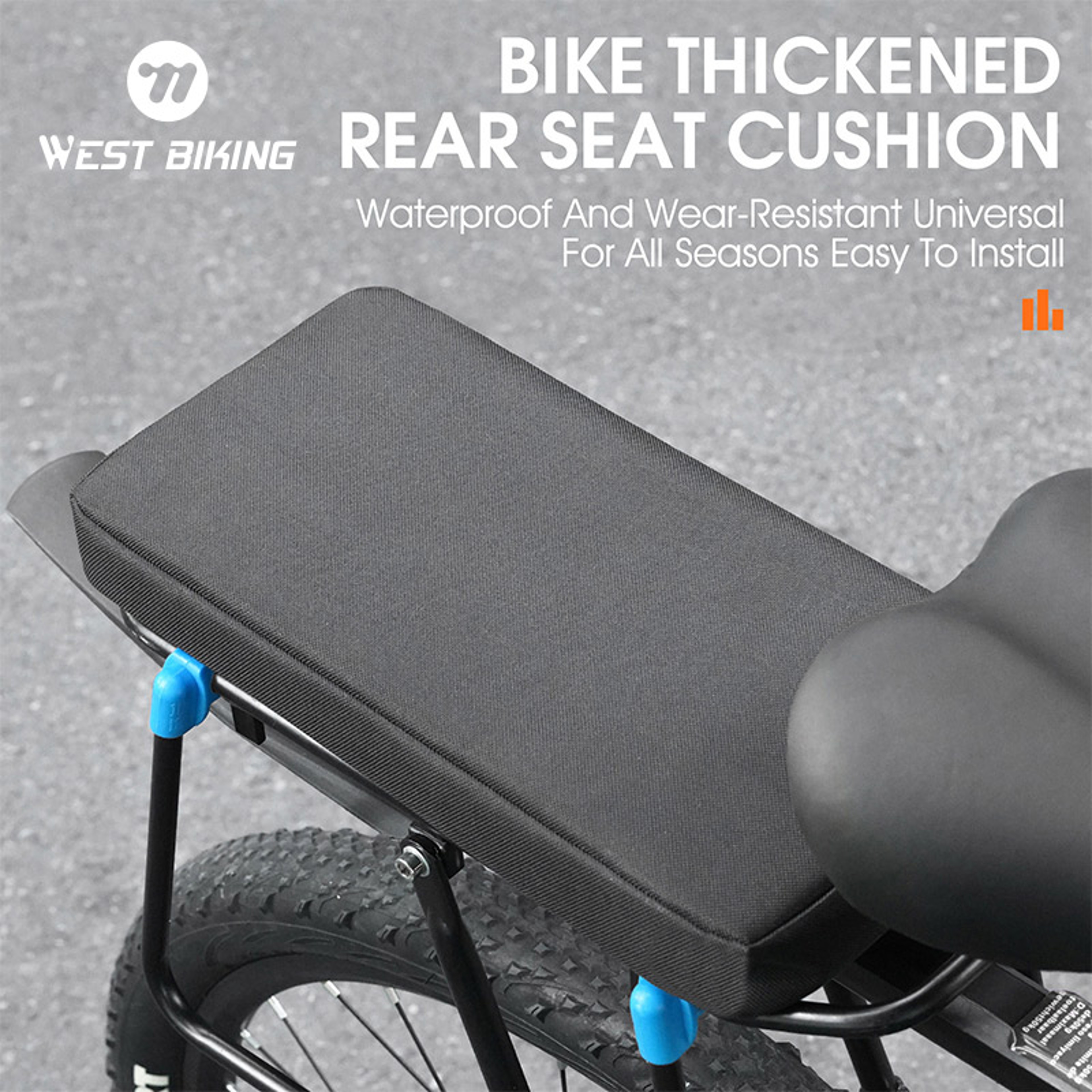 Biking Soft Rear Rack Bicycle Seat Cushion for Children, Comfortable, Detachable & Washable MTB Back Seat Mat – view 1