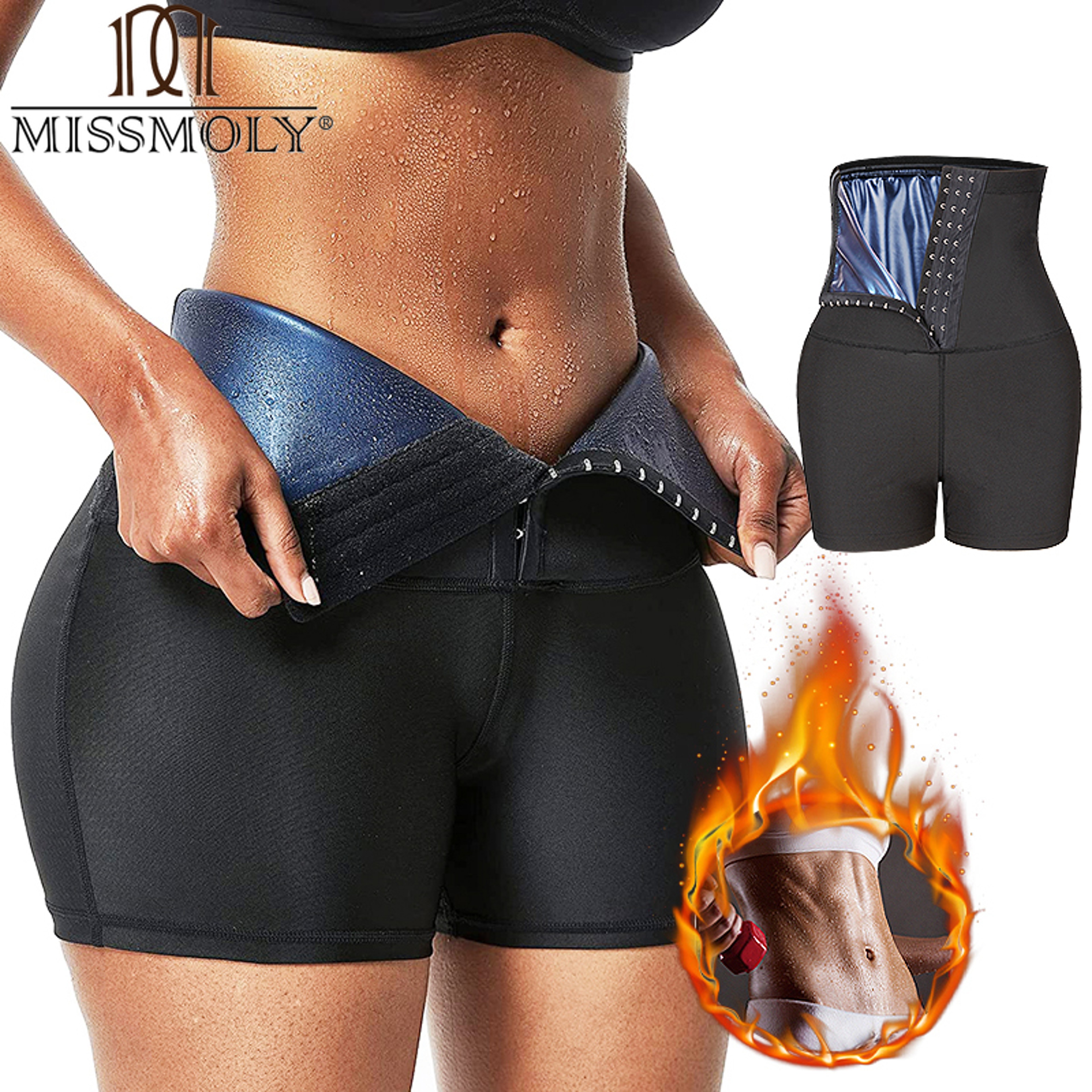 Women Hot Sweat Sauna Shaper Shorts, Tummy Control Slimming Panties Waist Trainer Thermo Leggings for Weight Loss – view 1