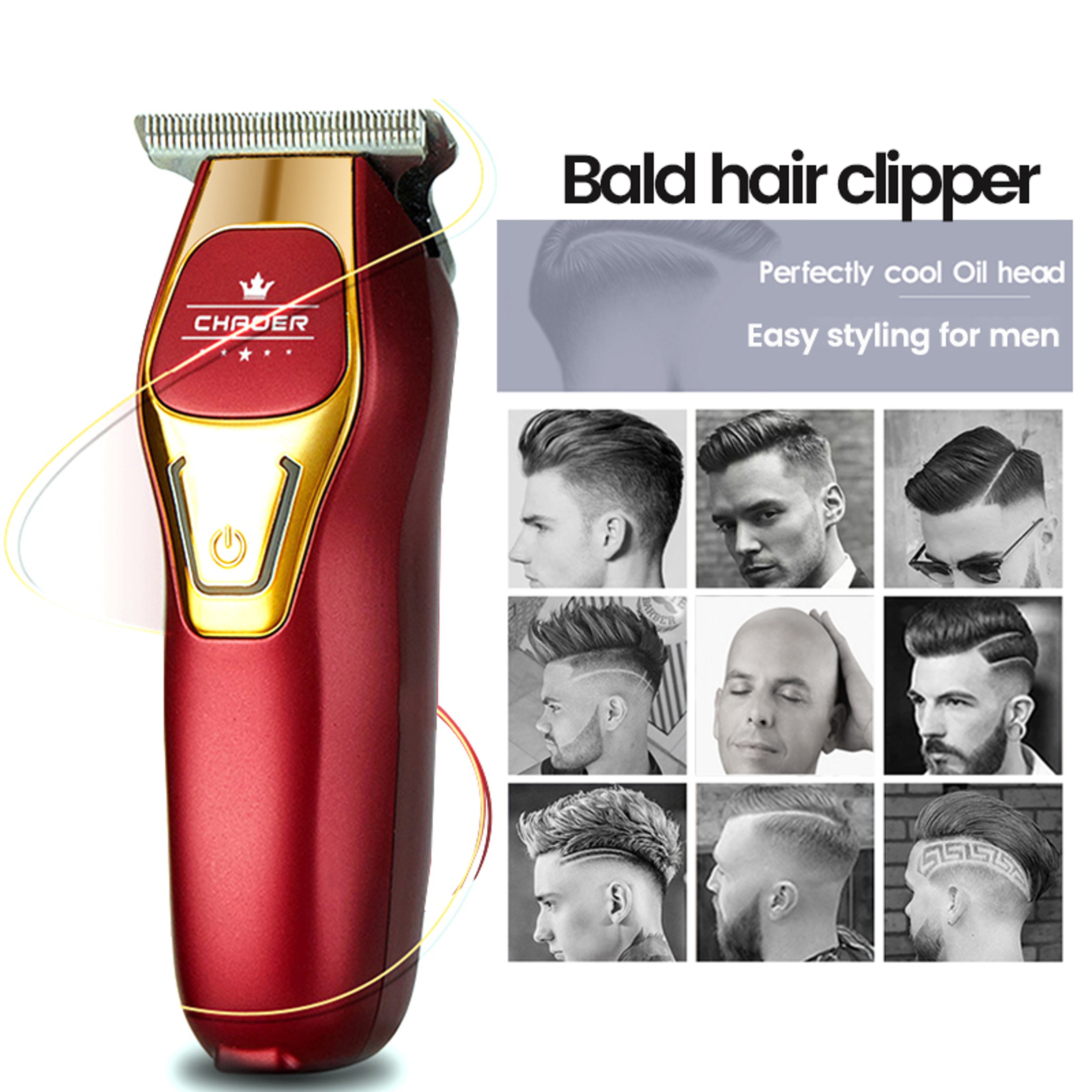 Professional T Blade Hair Trimmer For Men Rechargeable Electric Clipper Beard Shaver Barber Haircut 1